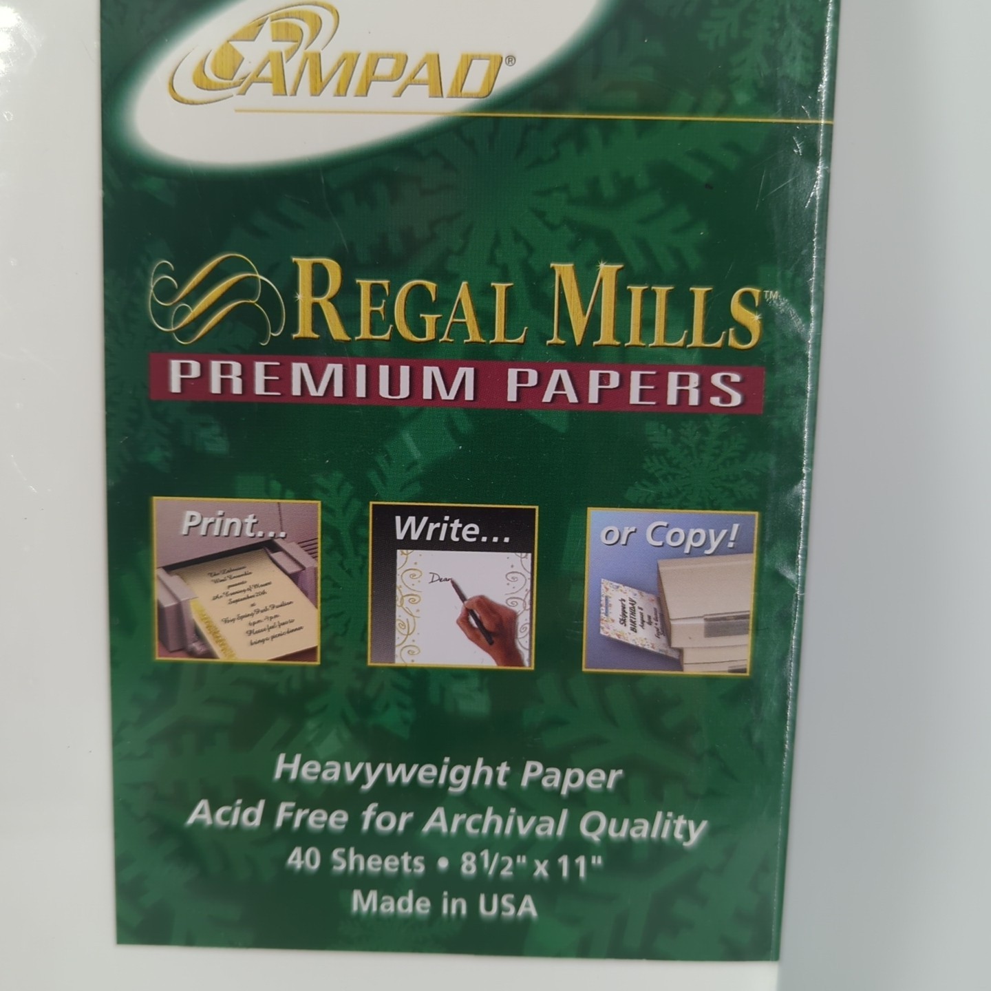 AMPAD Regal Mills Holiday Stars 8.5″ X 11″ Heavyweight Paper 40 sheets Made USA