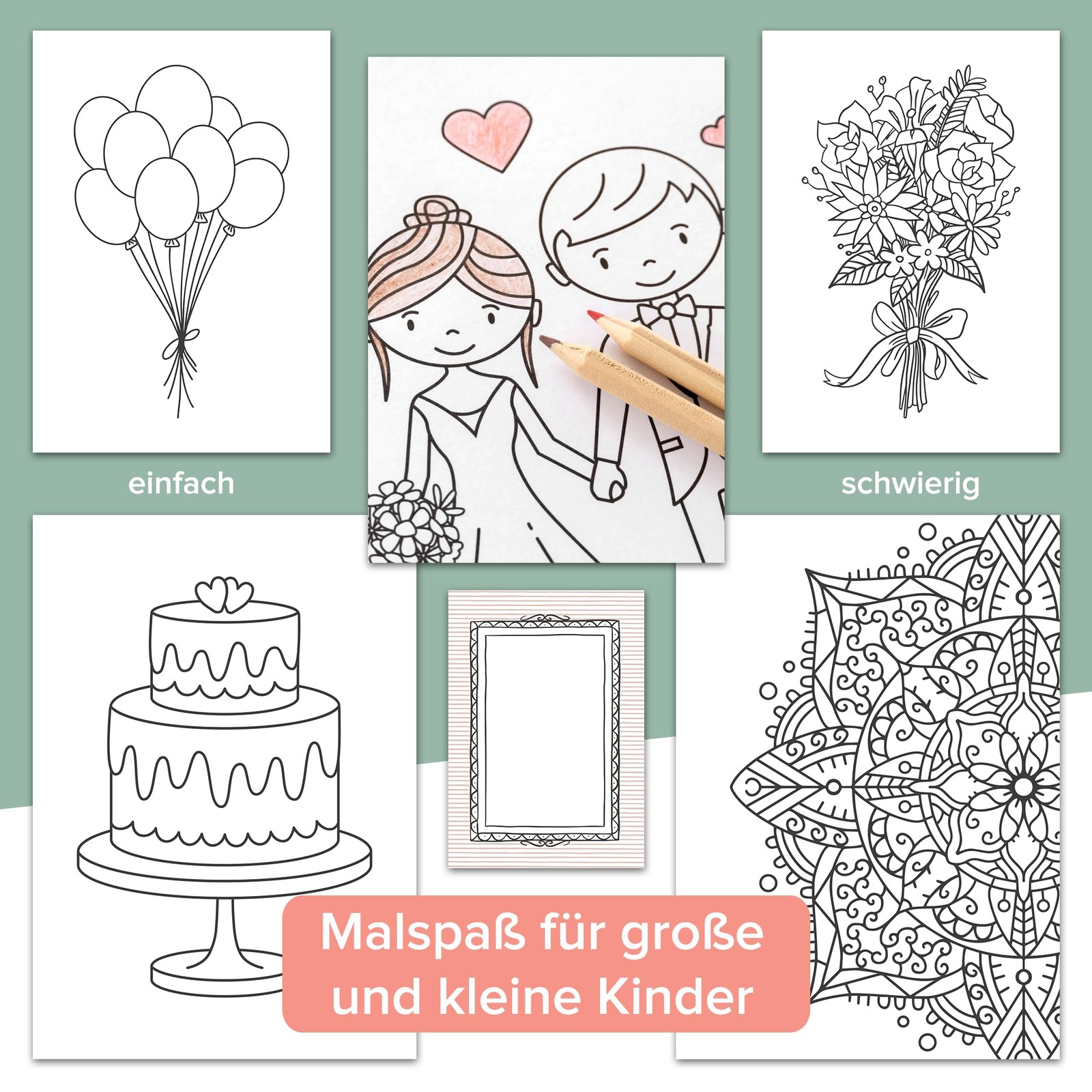Wedding Coloring Book for Kids, Set of 10 with Crayons, Kids Activity Ho…