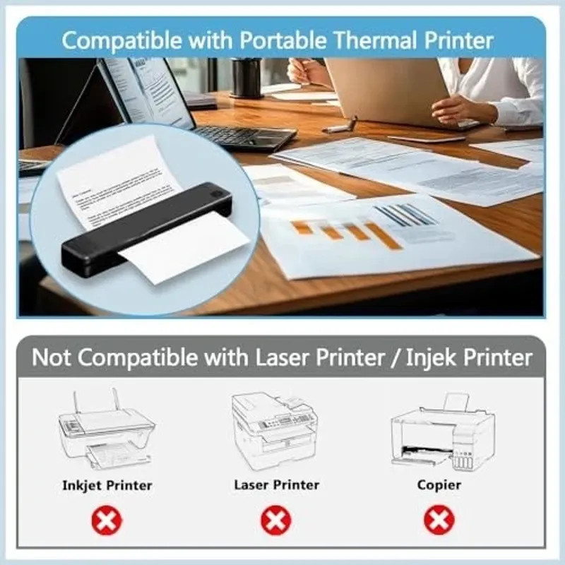 100 Sheets Thermal Printer Paper 8.5 X 11 Inch US Letter Size Thermal Paper