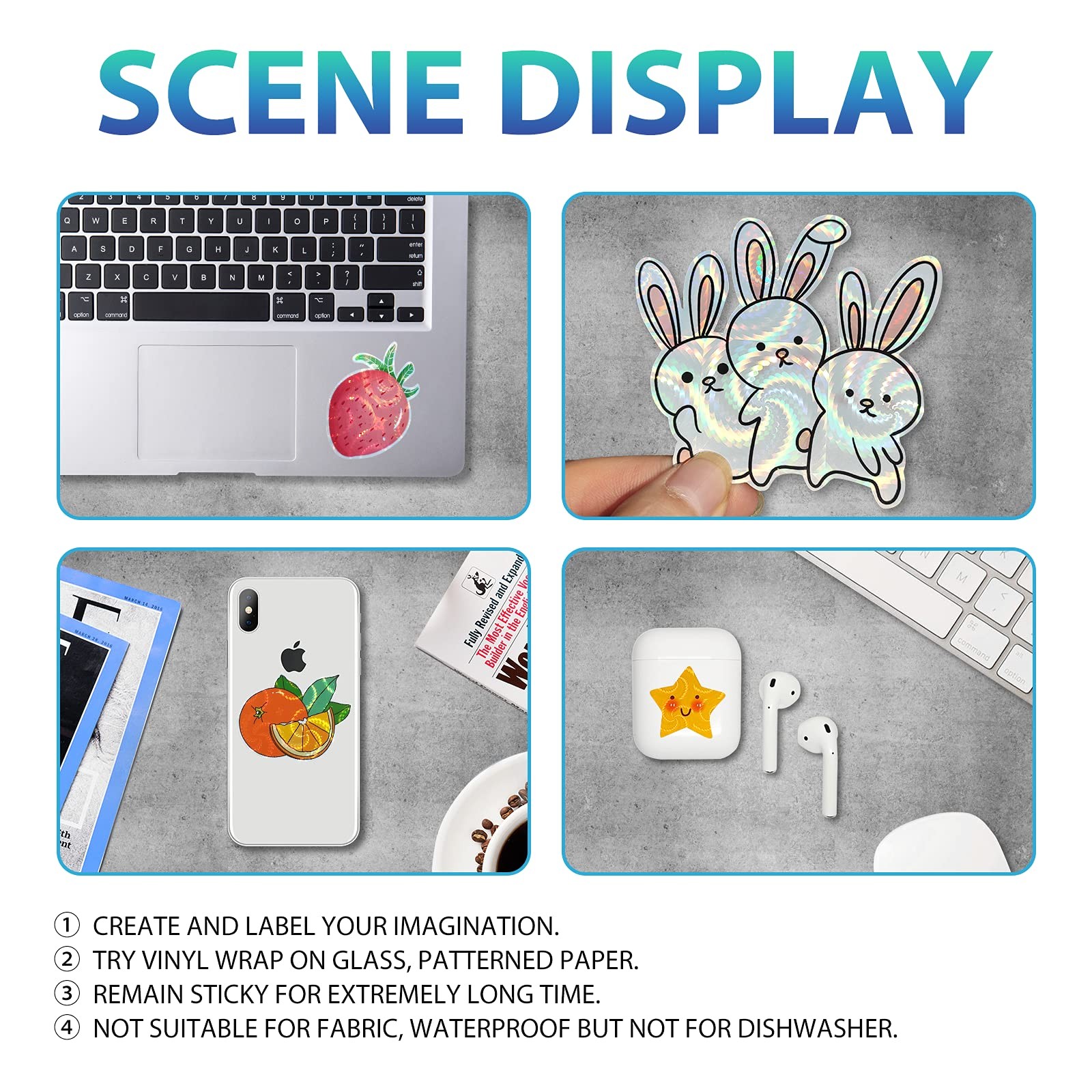 20 Sheets Holographic Sticker Paper for Ink jet & Laser Printer 8.5×11 inch