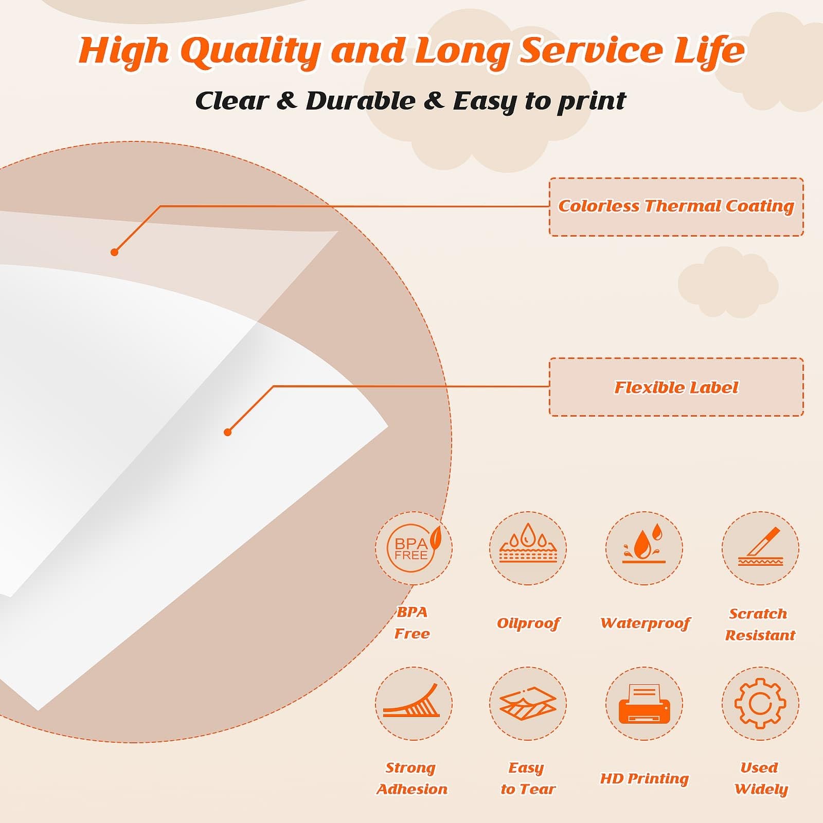 Color Text Transparent Sticker Paper, Mini Printer Paper for Phomemo T02/M02/…