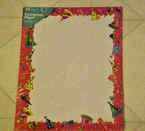 Computer Printer Paper Birthday Hats Party Favor Pattern New 45 Sheets