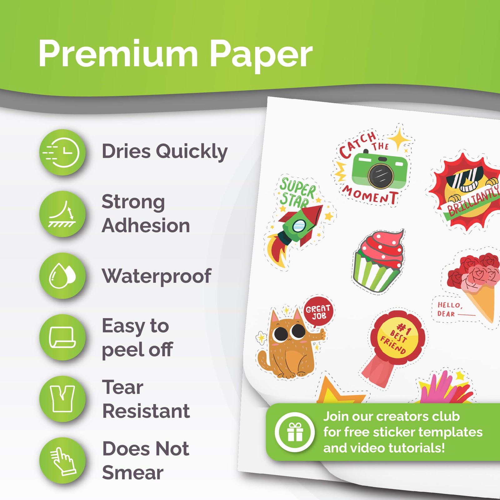 Printable Vinyl Sticker Paper for Inkjet Printers – 34 Matte White Sheets