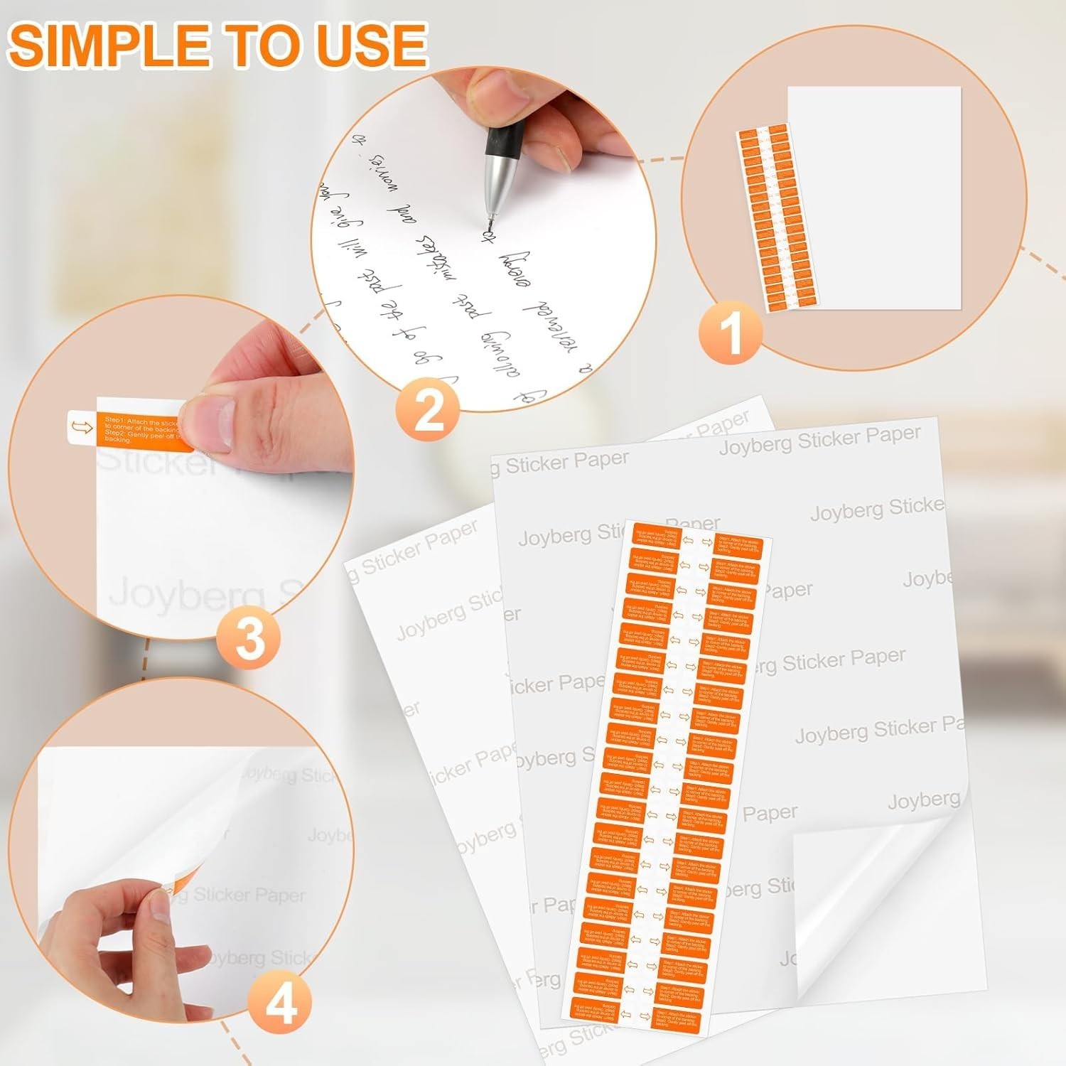 150 Sheets Printable Matte Sticker Paper 8.5×11″ for Inkjet & Laser Printers