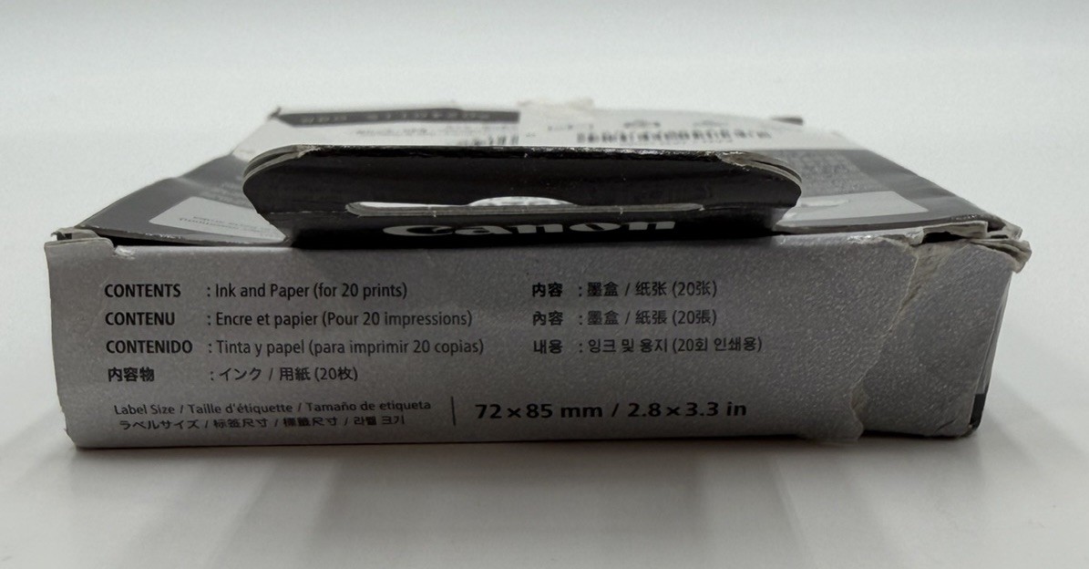 Canon XS-20L Colour Ink Label Set Selphy Square Paper 20 Sheets New Open Box