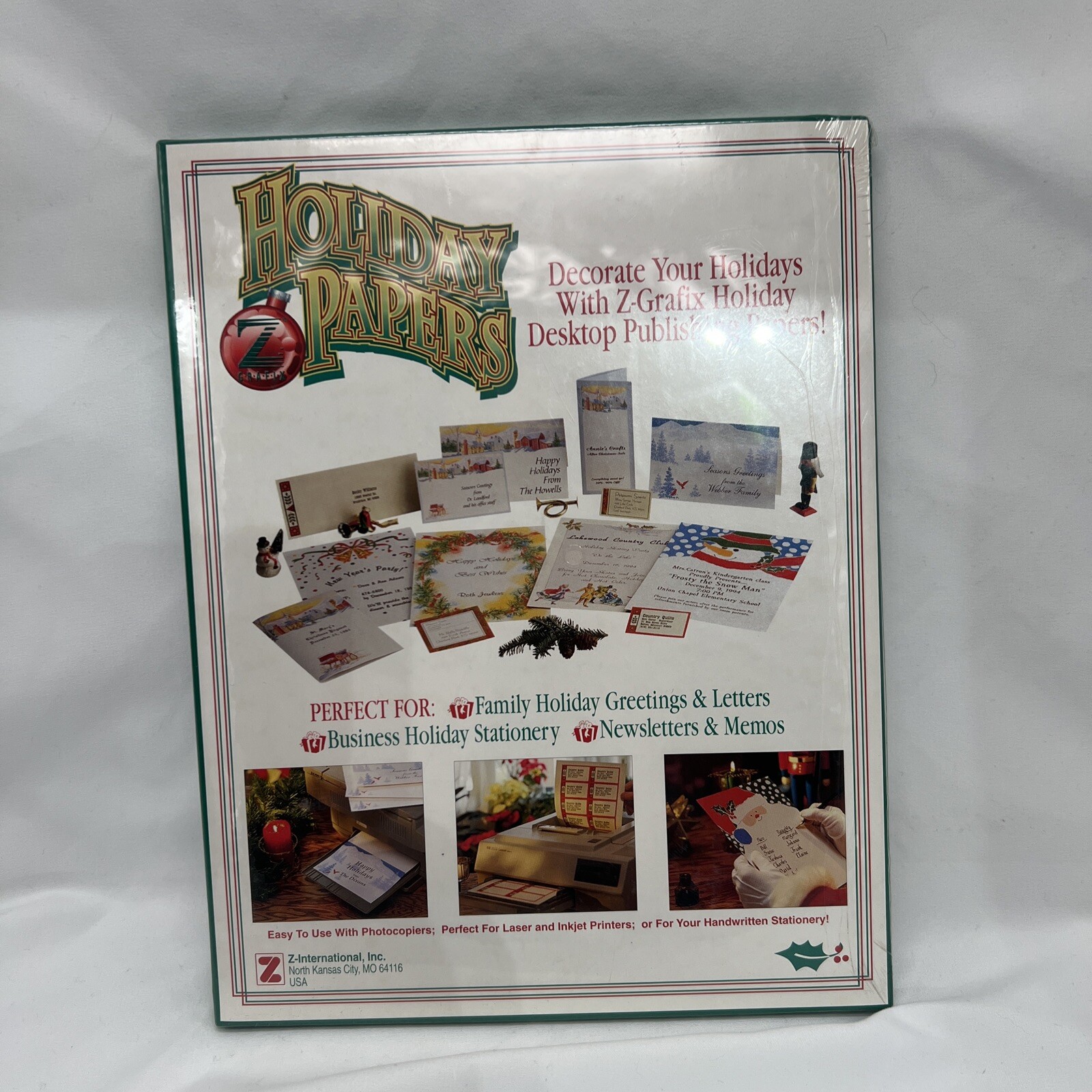 Vintage Z GRAFIX~100 Sheets of 8.5″x11″ HOLIDAY PAPERS for LASER & INJET New