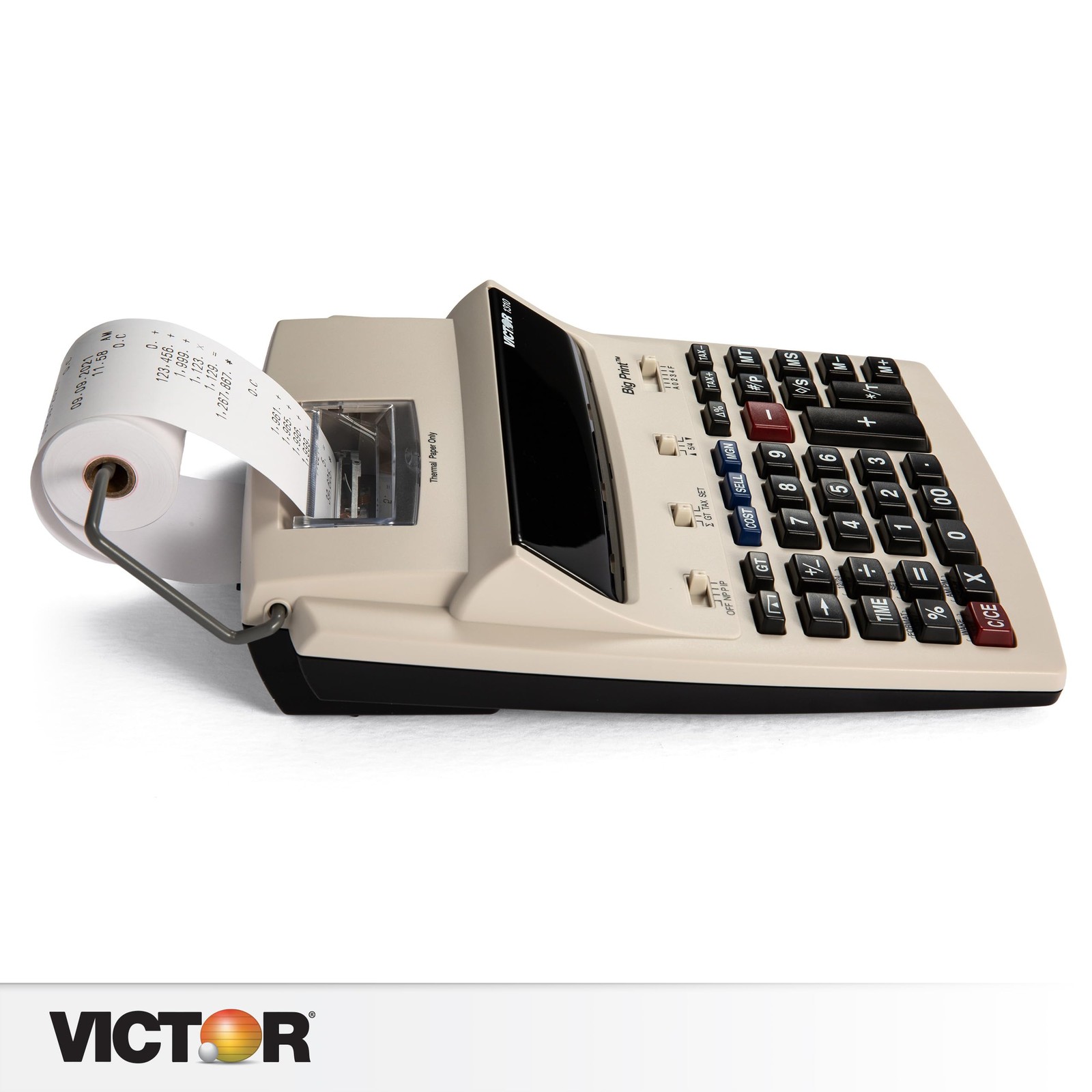 Victor 1310 Big Print Printing Calculator, 12-Digit 2.5″ x 7.8″ x 10″, White