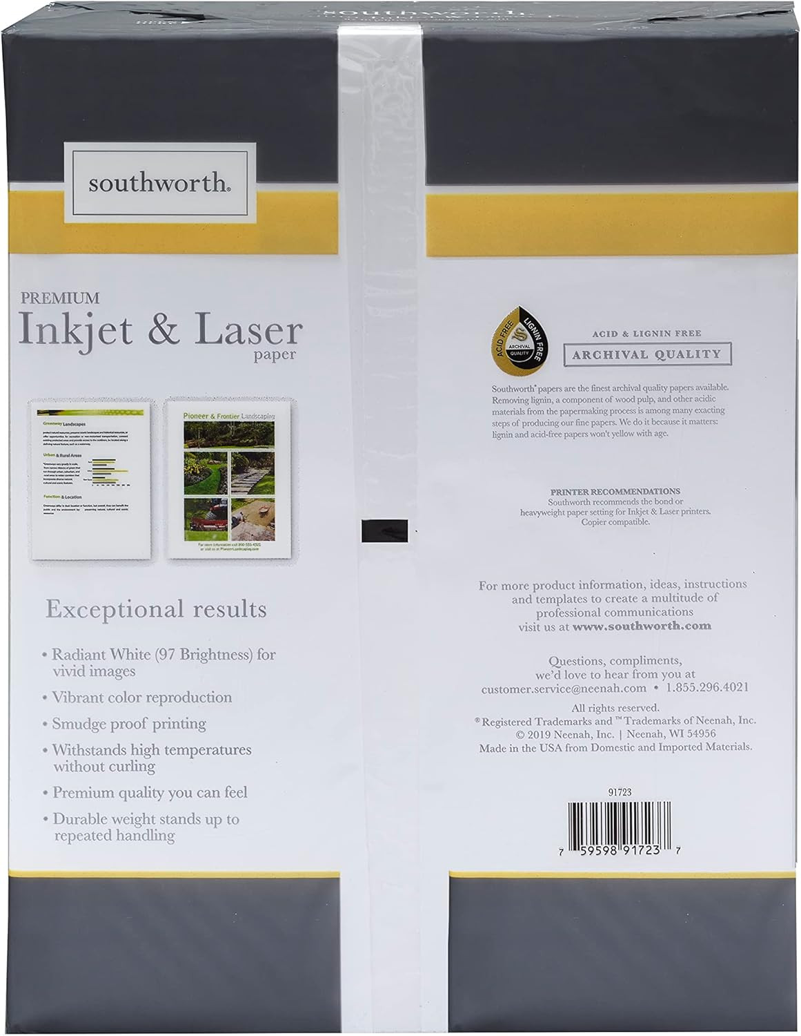 Southworth Inkjet & Laser Printer Paper, 8.5″ X 11″, 28 Lb., Radiant White, 550