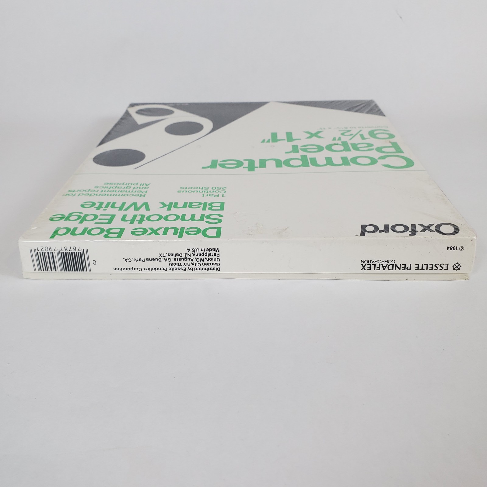 Oxford Computer Paper White VTG 80s 1984 NEW – 9.5″ x 11″ 250 Sheets Continuous