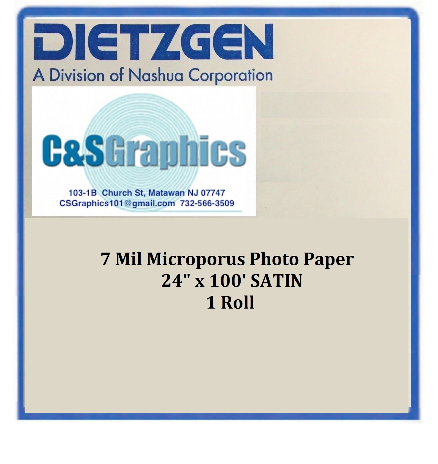 Photo Paper Satin 24″ x 100′ Inkjet 7 mil HP Canon Plotter 1 Roll