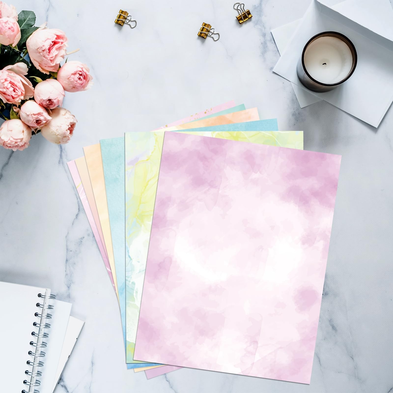 Decorative Watercolor Printer Paper 8.5x11in, Double-Sided, 100gsm for Invitatio