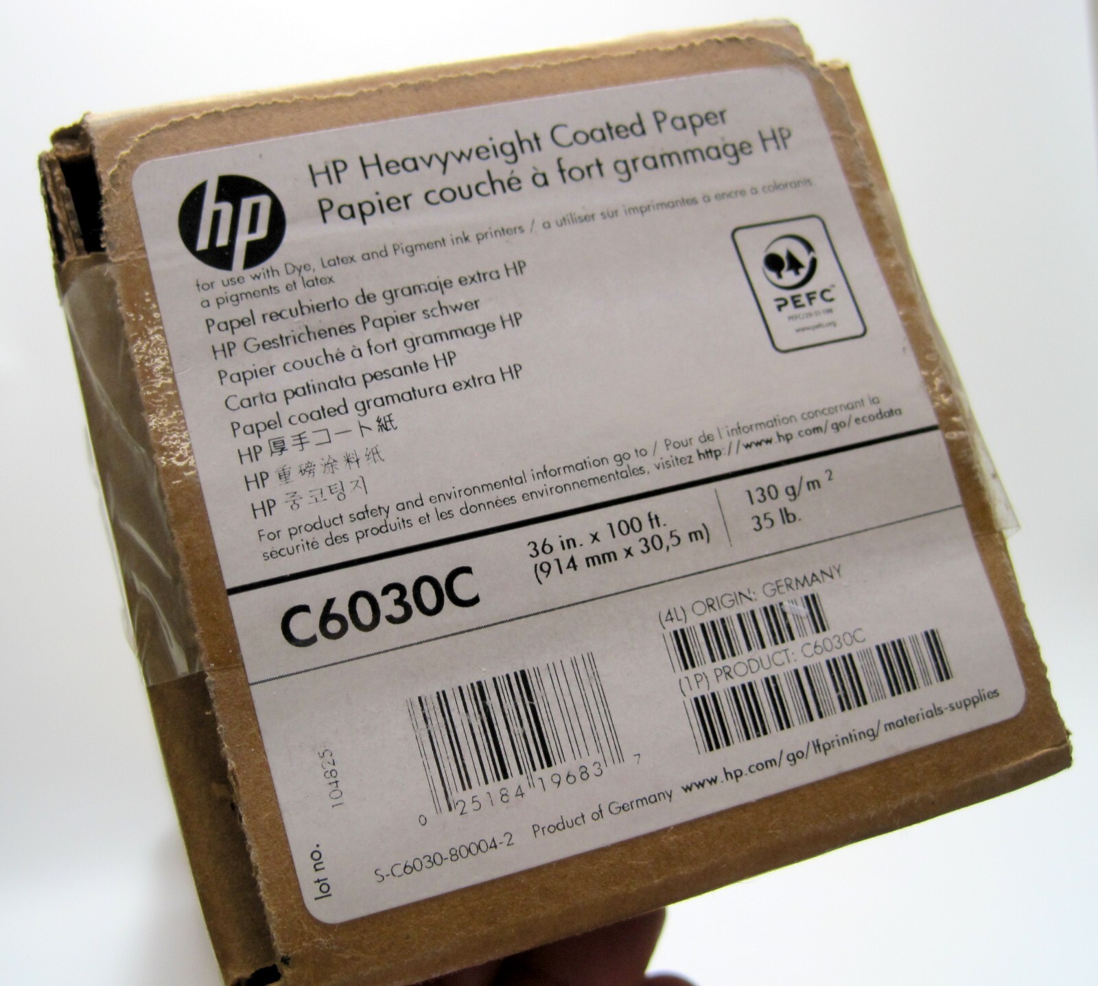 NEW OEM Genuine HP Heavyweight Coated Paper 36″ x 100 ft White C6030C