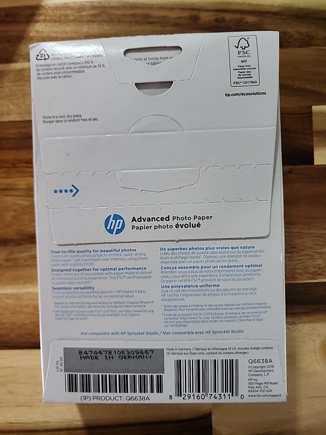 Hewlett Packard Q6638A 4 x 6 inch Glossy Printer Paper – 100 Sheets