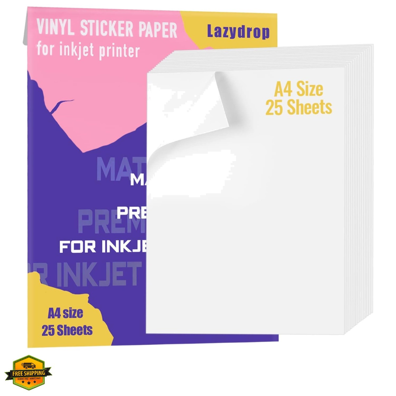 Printable Vinyl Sticker Paper for Inkjet Printer – 25 Matte White Waterproof …