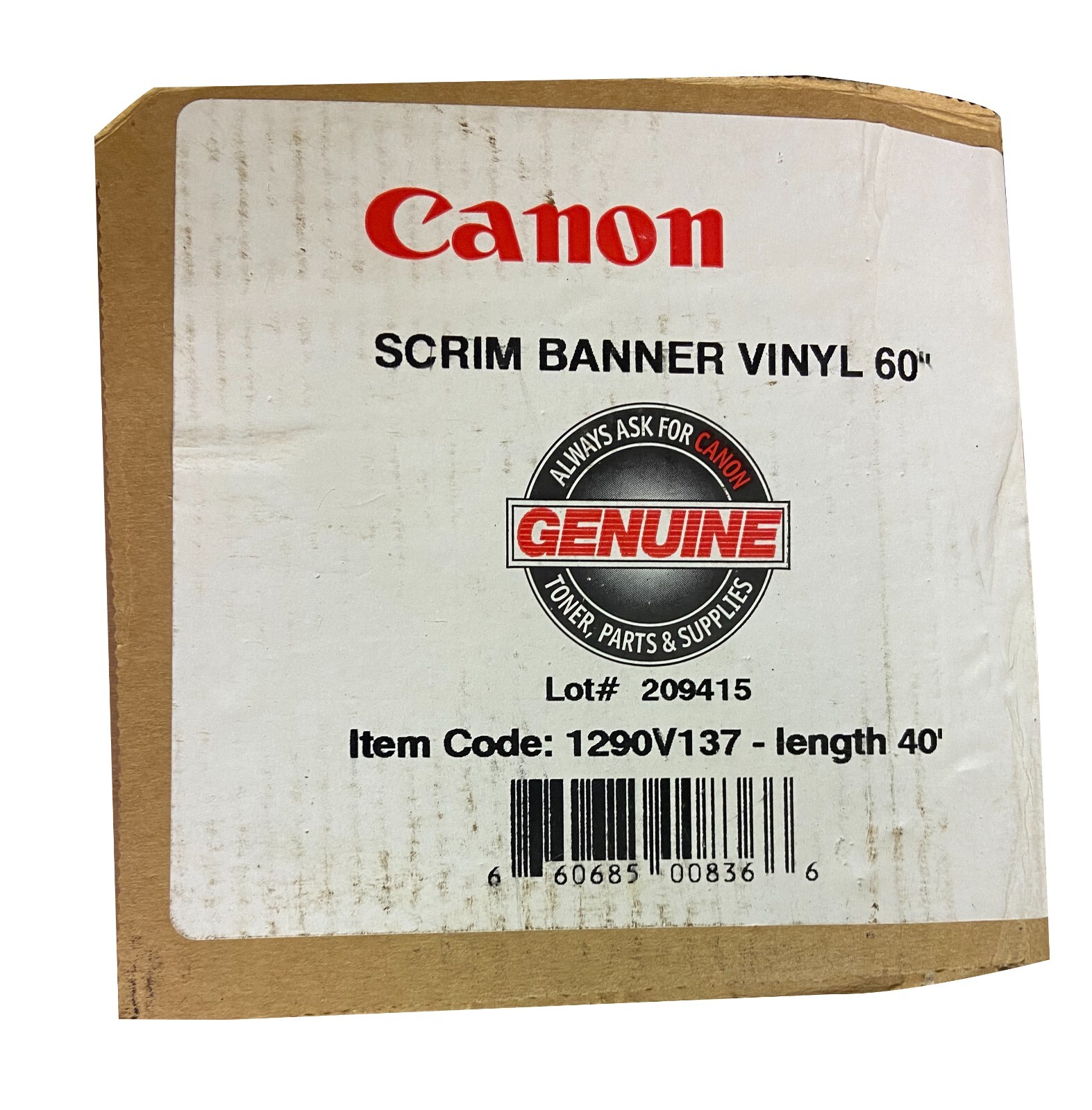 Canon 1290V137 60″ Banner Paper – Scrim Vinyl – 40′ Roll