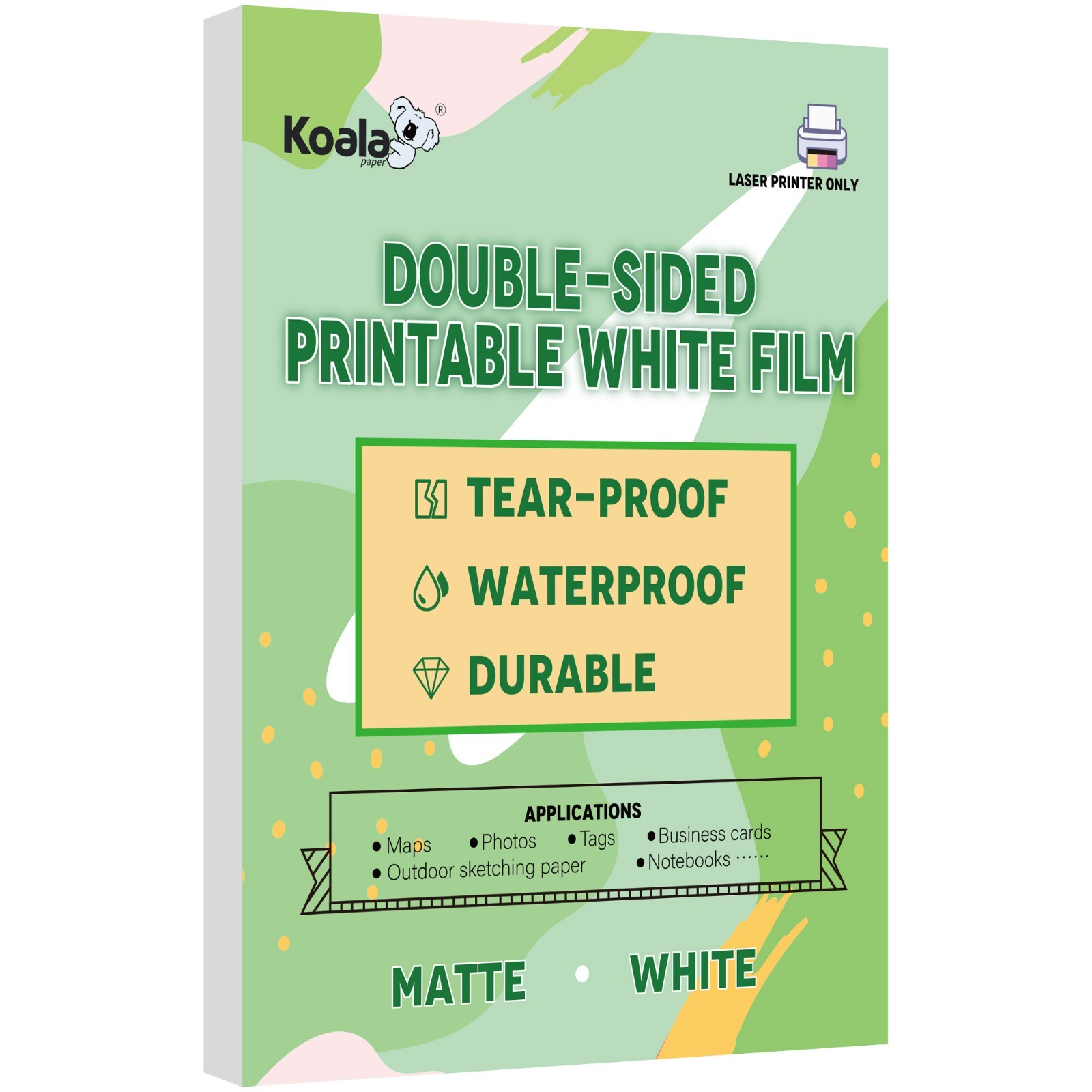 Lot Koala Waterproof Laser Printer Paper 8.5×11 11×17 Double Sided Matte 25-100