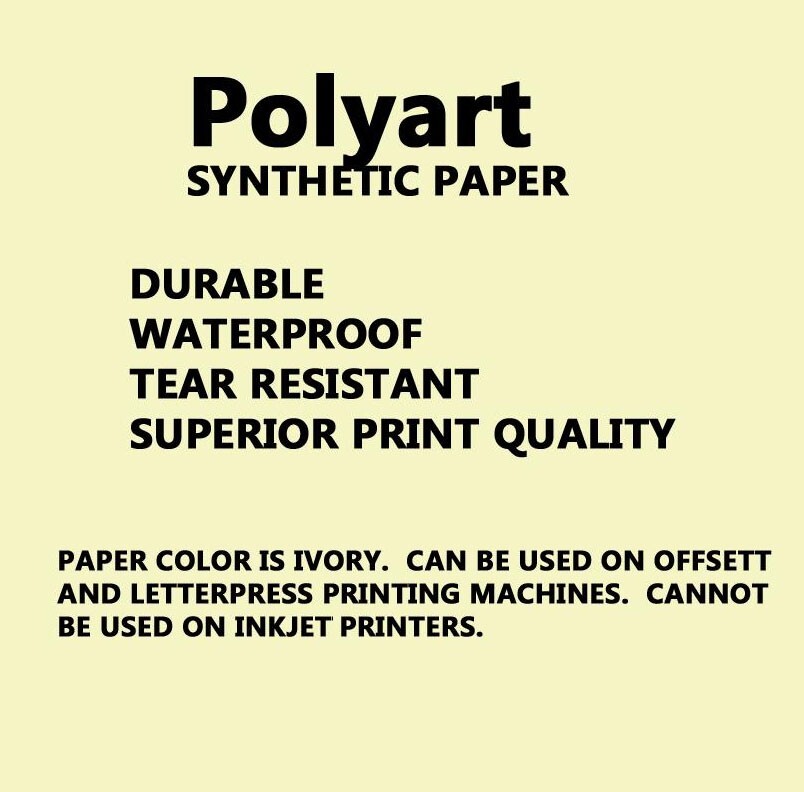 Polyart Synthetic Paper Water Resistant Tear Resistant Ivory color 200 Sheets