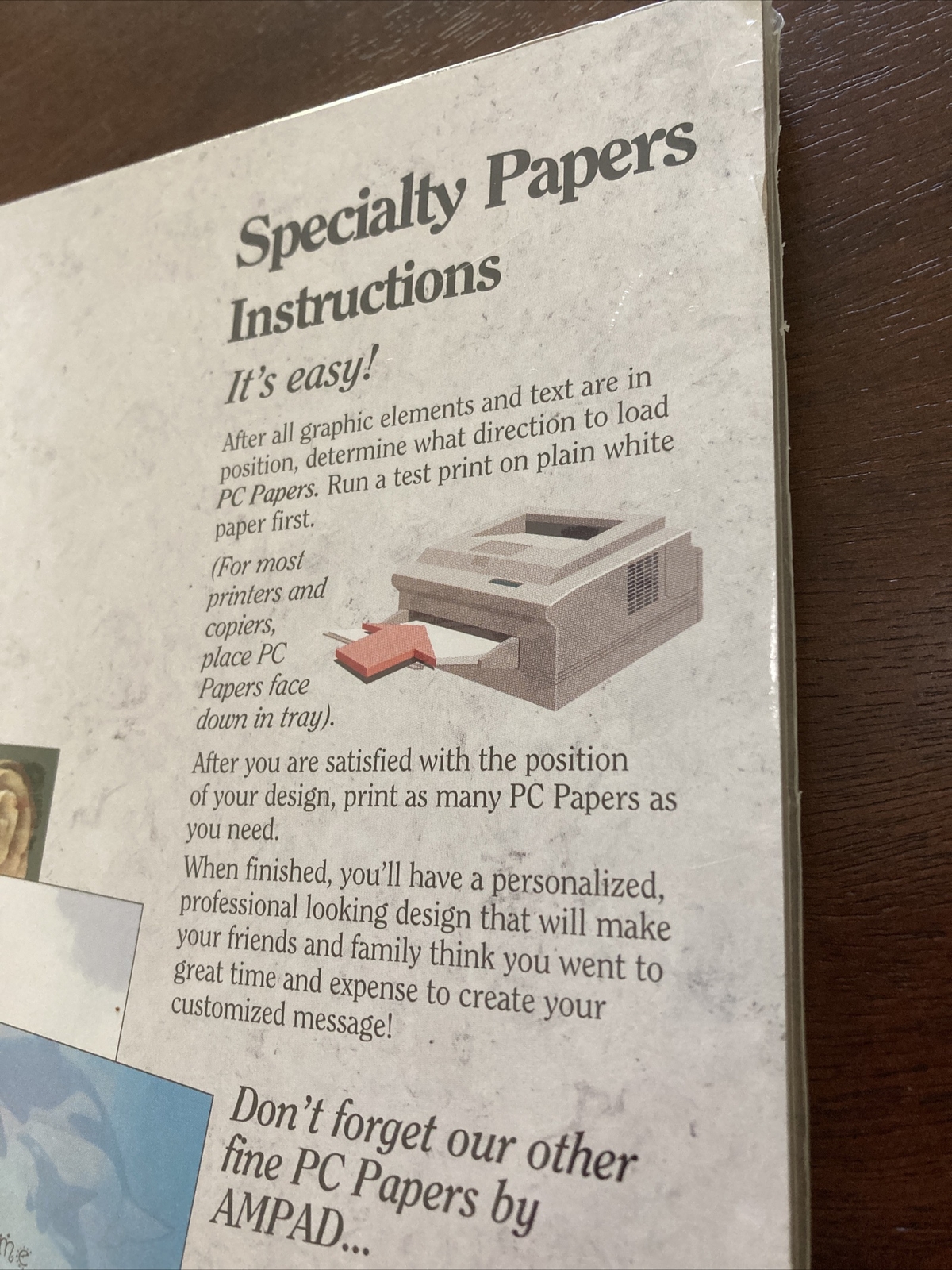 Flyer Invitation Paper 100 Ct Heavyweight 24# Inkjet Copy Floral Vase Background