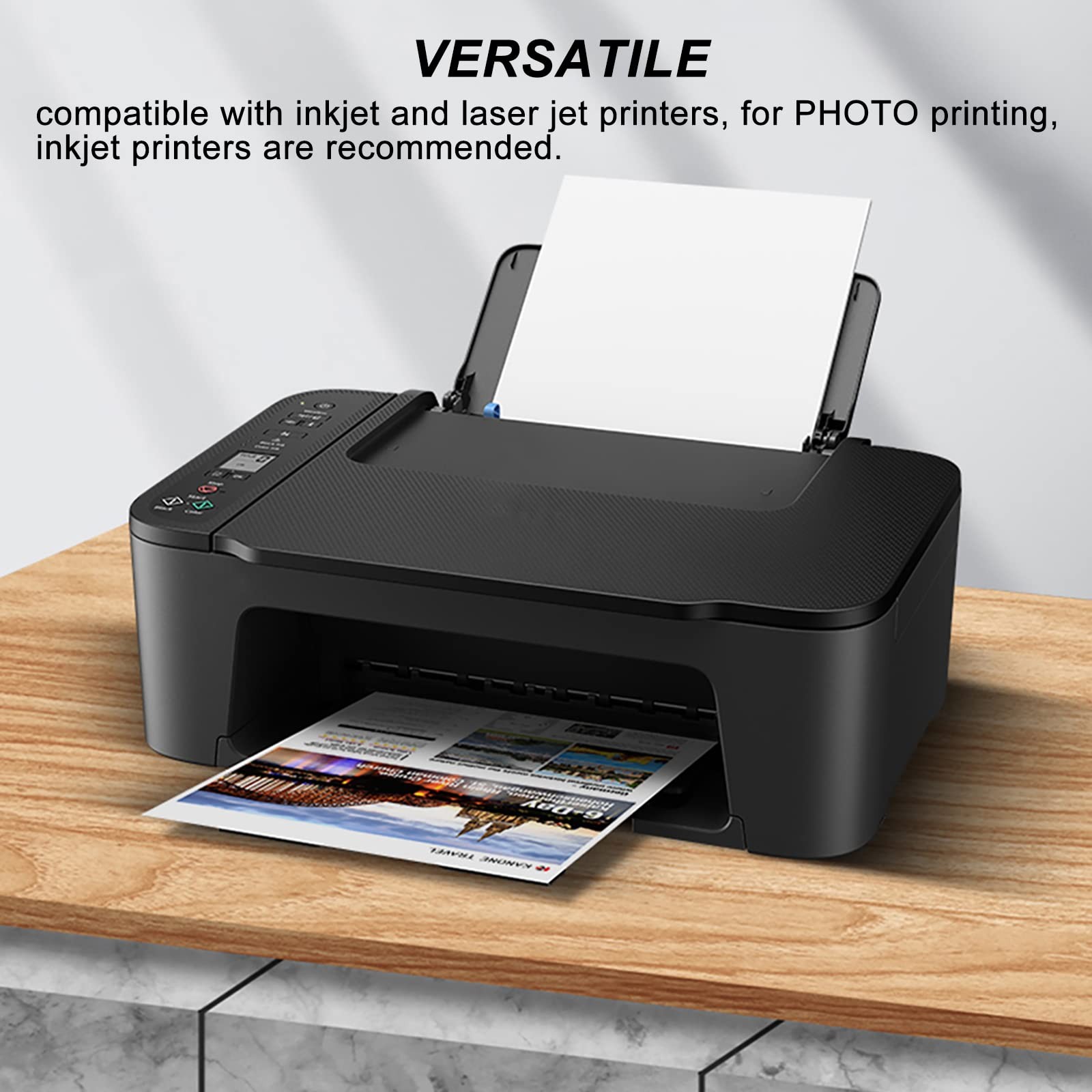 200 Sheets Glossy Inkjet Photo Paper 8.5×11 Inch 48lb 180GSM Instant Dry Dye