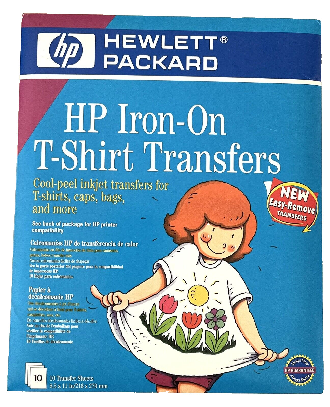 HP Iron-On T-Shirt Transfers 8.25 x 11″ 15 Sheets Total New