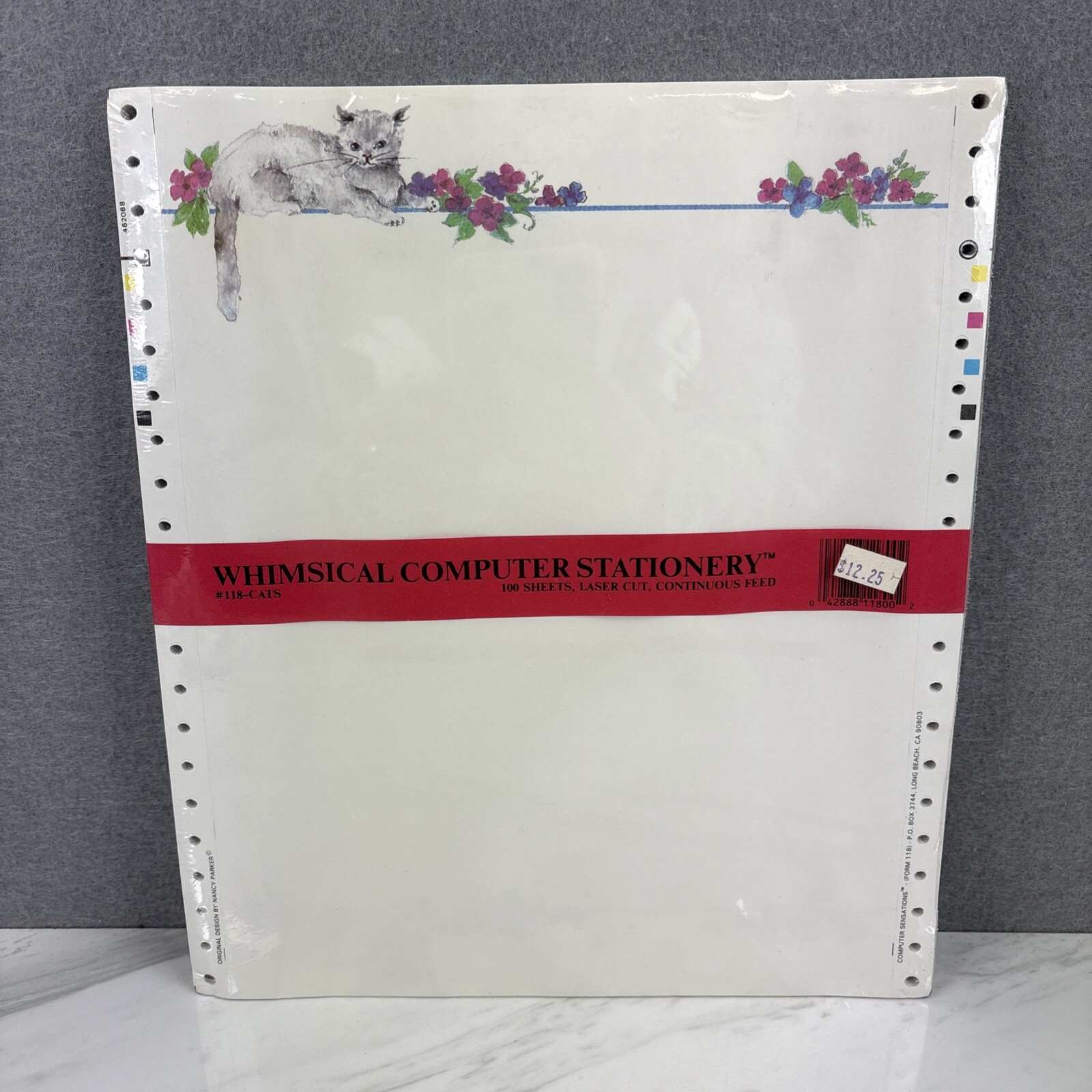 Computer Sensations Inc. 118 Cats Whimsical Stationery Dot Matrix Paper Feed 100
