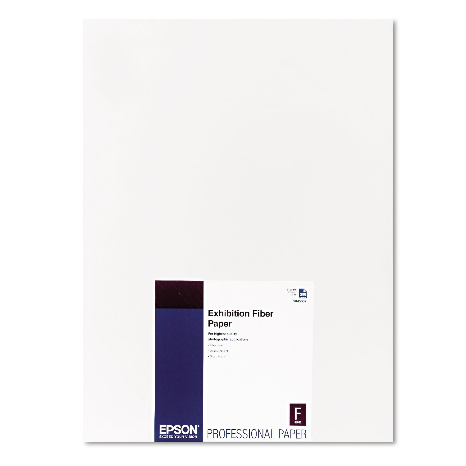 Epson Exhibition Fiber Paper, Gloss, S045037, 24 Sheets, 13″x 19″-Open Box