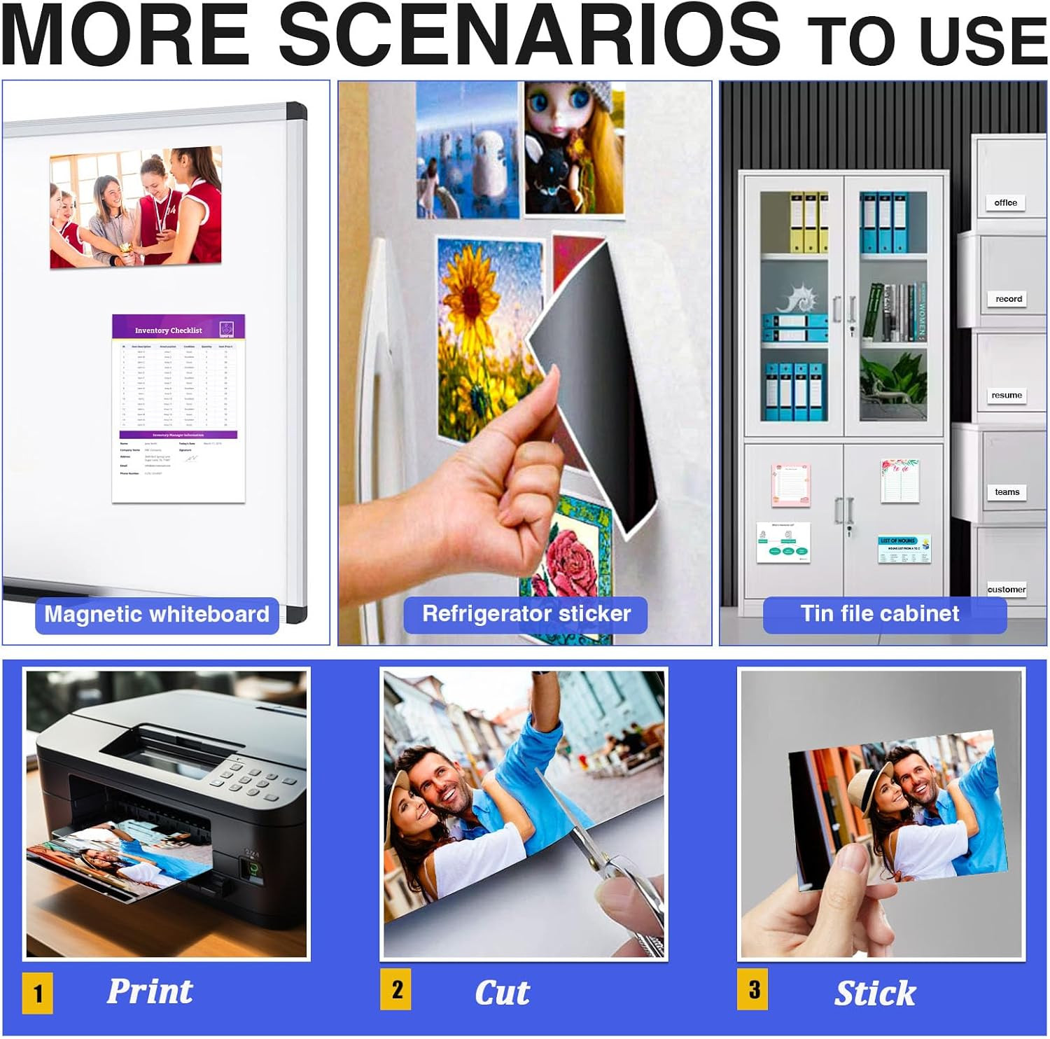 Printable Magnetic Paper Non-Adhesive, 8.5″ X 11″ 12 Mil for Inkjet Printer & DI