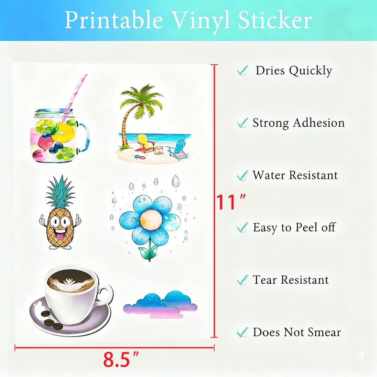 8.5″ x 11″ Transparent Adhesive Tape, Pack of 20 — Waterproof, moisture-resis…