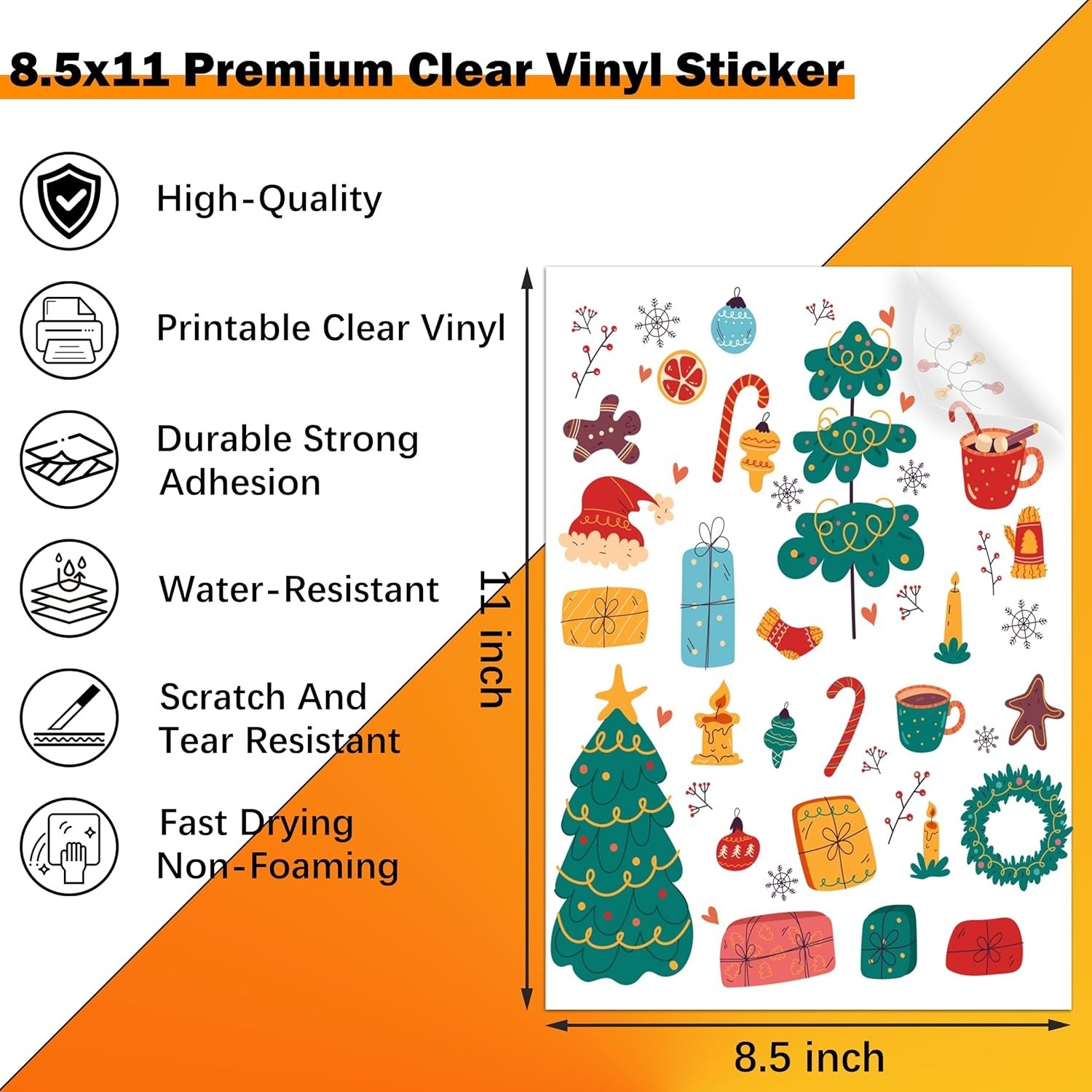 30 Sheets Printable Vinyl Sticker Paper Clear – 8.5×11″ for Inkjet Printers,…