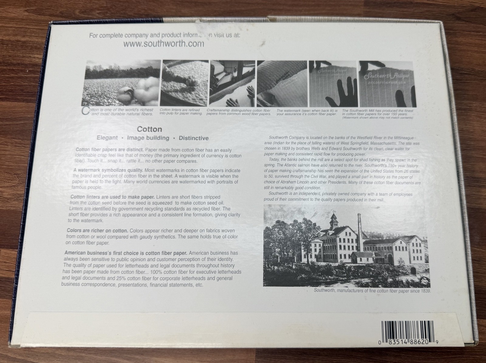 Southworth 25% Cotton Linen Business Paper White 24 lbs 8-1/2 x 11 Resume 80/box