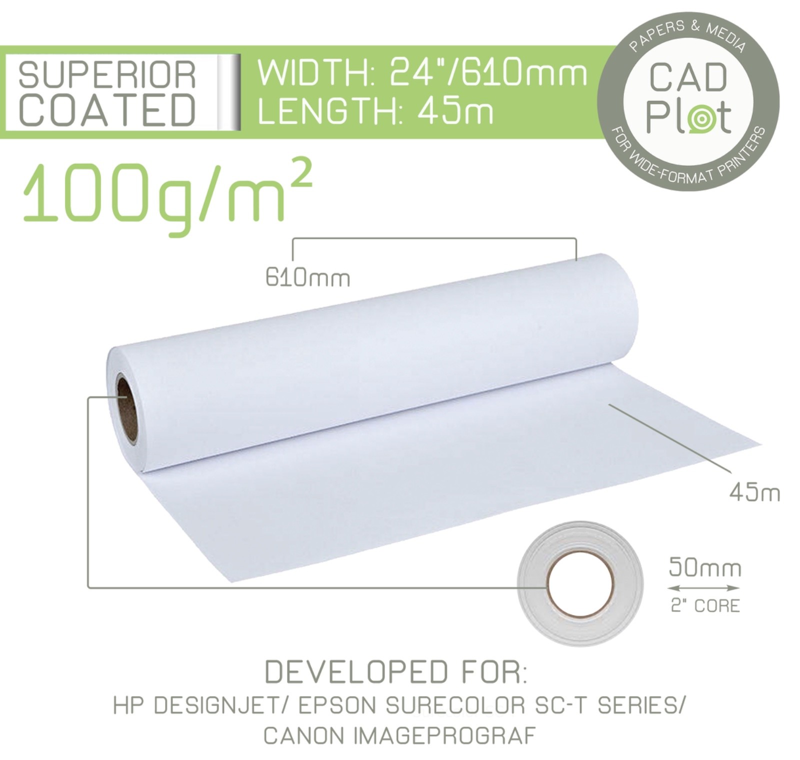 Inkjet plotter printer paper A1 size 90g/m² 500 Sheets