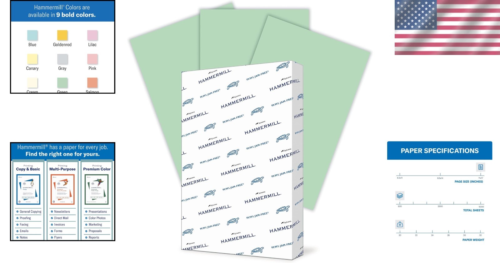 500 Sheets of 11 x 17 Green Colored Paper, 20 lb – Perfect for Creative Projects