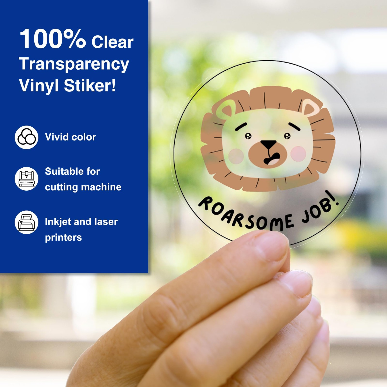 8.5×11 Clear Printable Vinyl Sticker Paper for Inkjet & Laser Printers, 100% …
