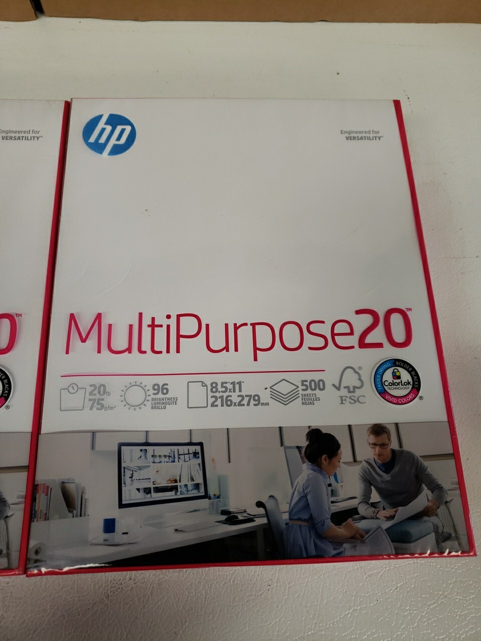 HP HEW112000 Multipurpose Paper White 8.5 x 11 in, 96 Bright 20lb, 500 Sheet- X2