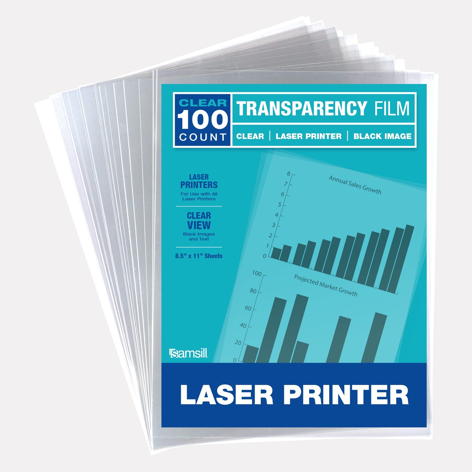 100 Pack Transparent Printer Sheets, Projector Film, Clear Transparency Film …
