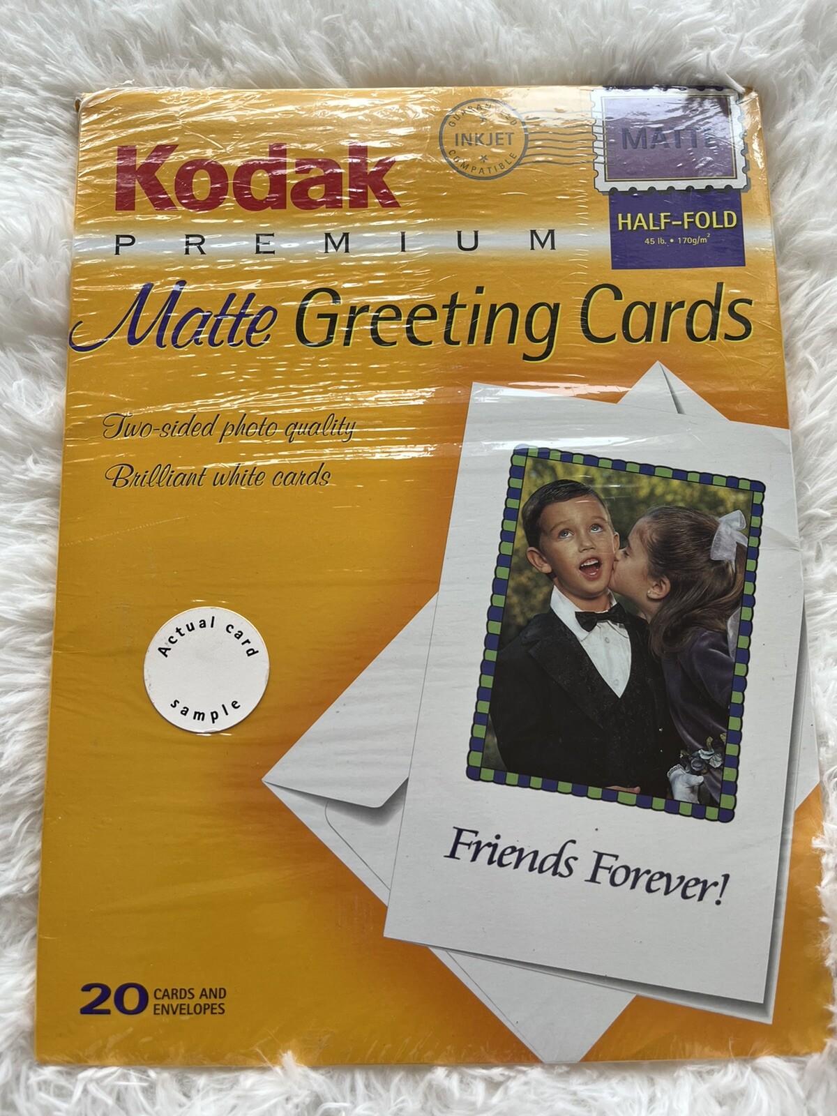 Kodak Premium Matte Half-Fold Greeting Cards 20 Cards and Envelope, Inkjet