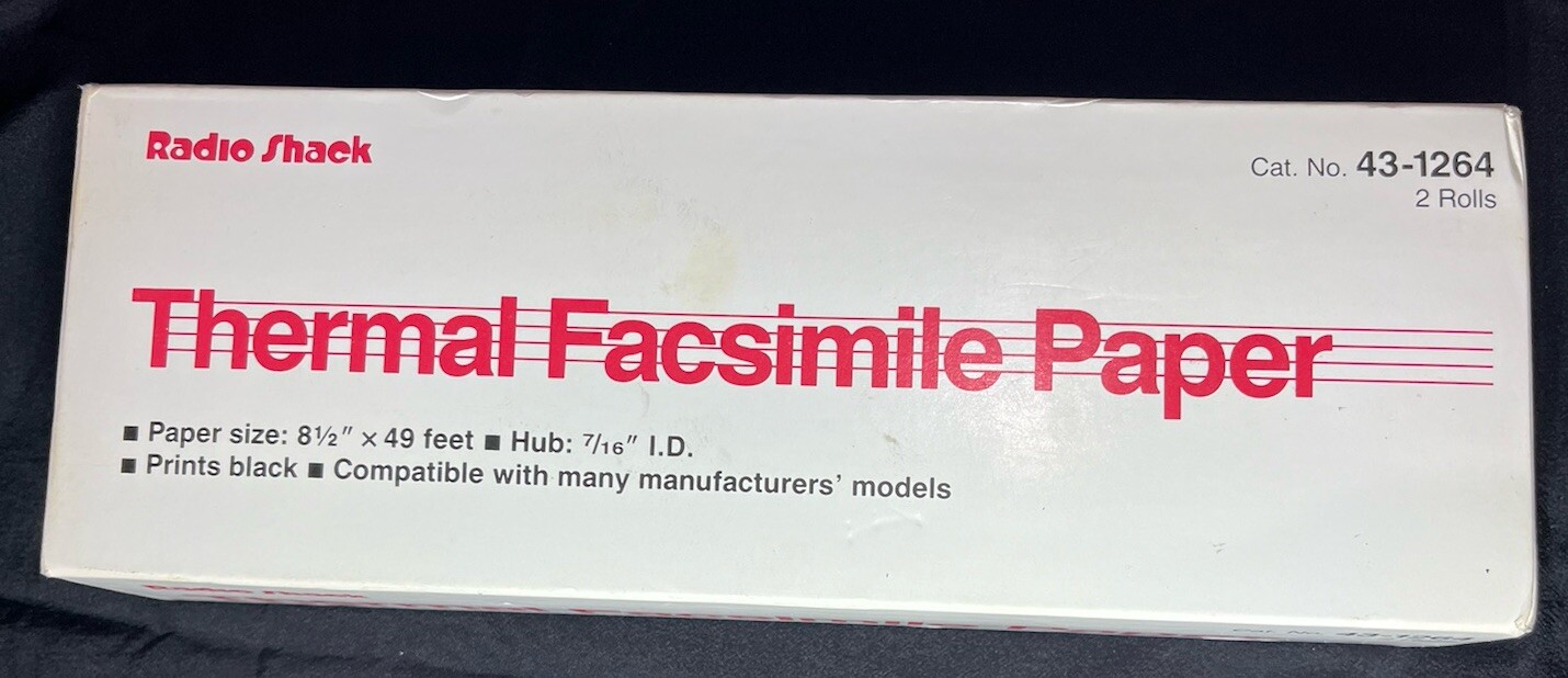 Thermal facsimile Paper Radio shack
