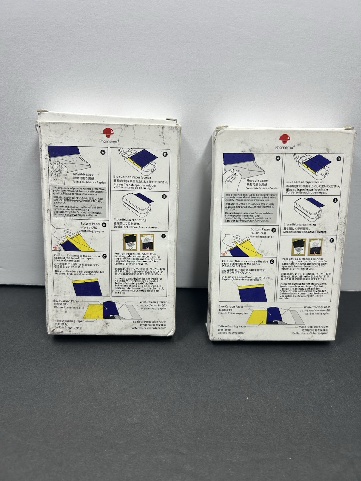 2 pack 200 pcs Phomemo AF31 Tattoo Transfer Paper 80x133mm 100pcs Carbon Thermal
