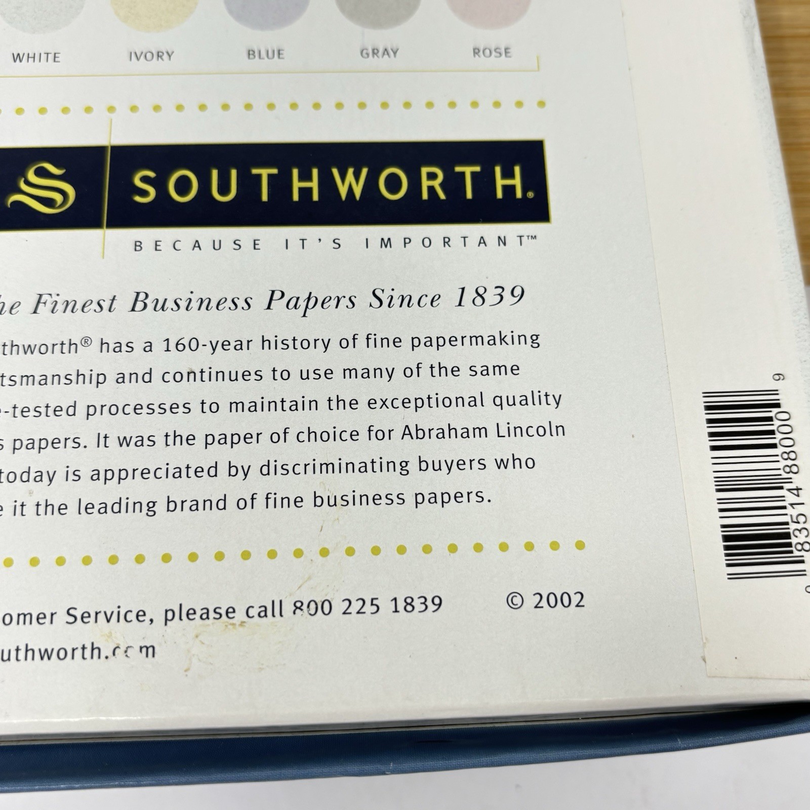 Southworth 25% Cotton Fine Granite Paper, 8.5″ x 11″, WHITE 24# Watermarked OPEN
