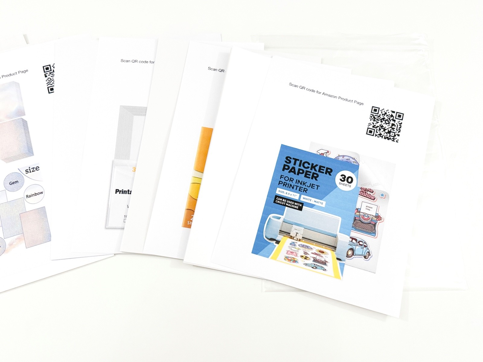 Sticker Printer Paper + Sparkling Cold Lamination Sampler Set 21 Sheets