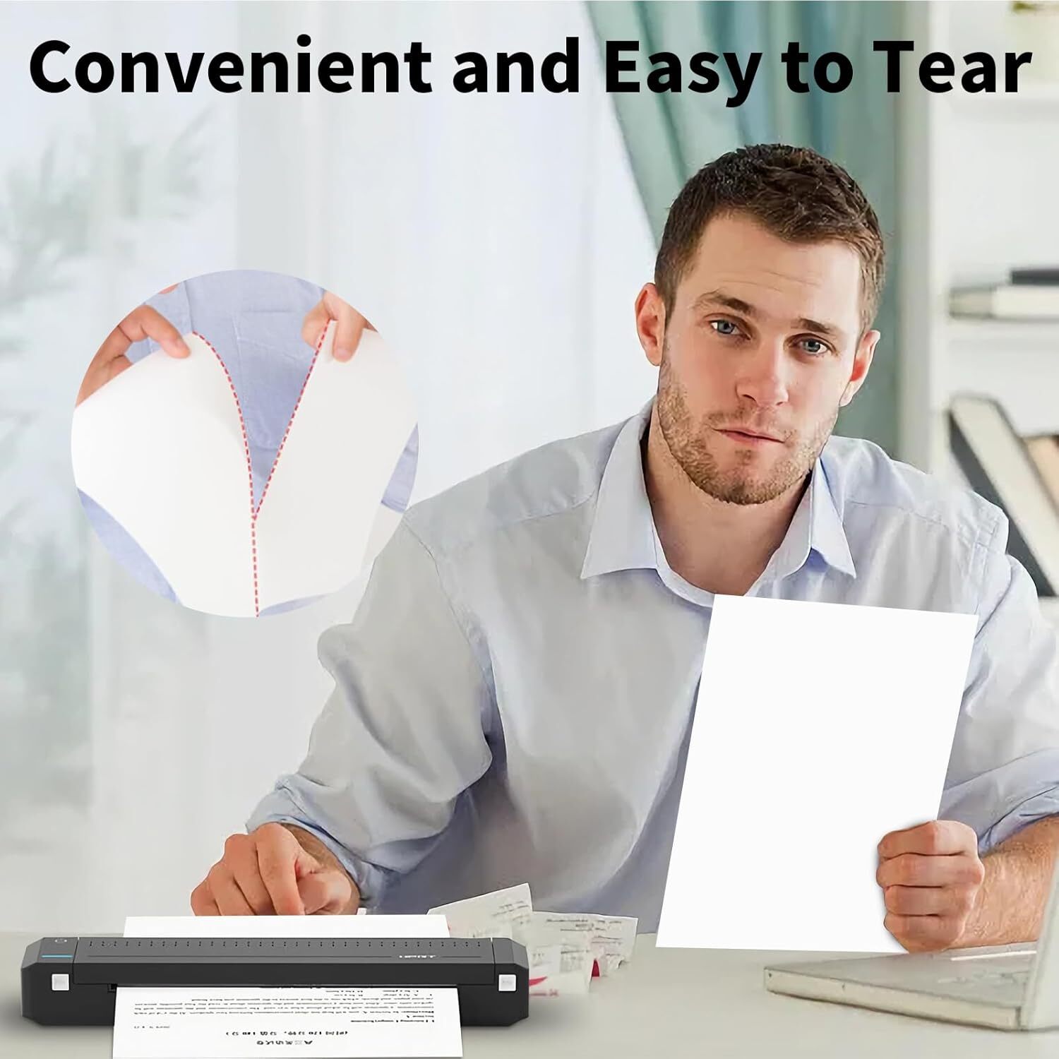 500x 8.5×11″ Folded A4 Thermal Continuous Paper For M08F M832 Hprt Printer