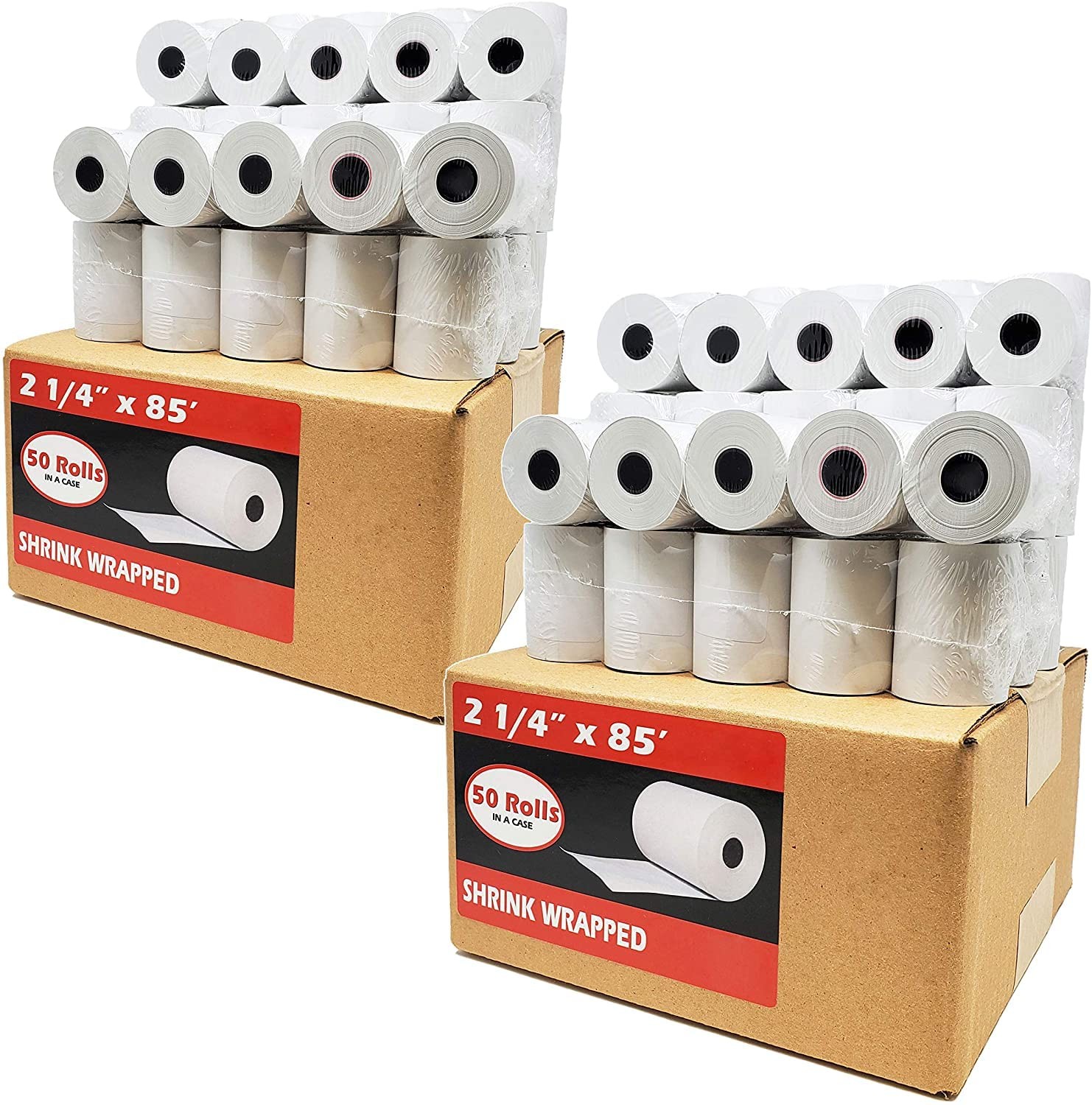 (100 Rolls) 2 1/4 x 85 (48 GSM Paper thickness) 2 Cases, 2 1/4″ x 85′ Thermal