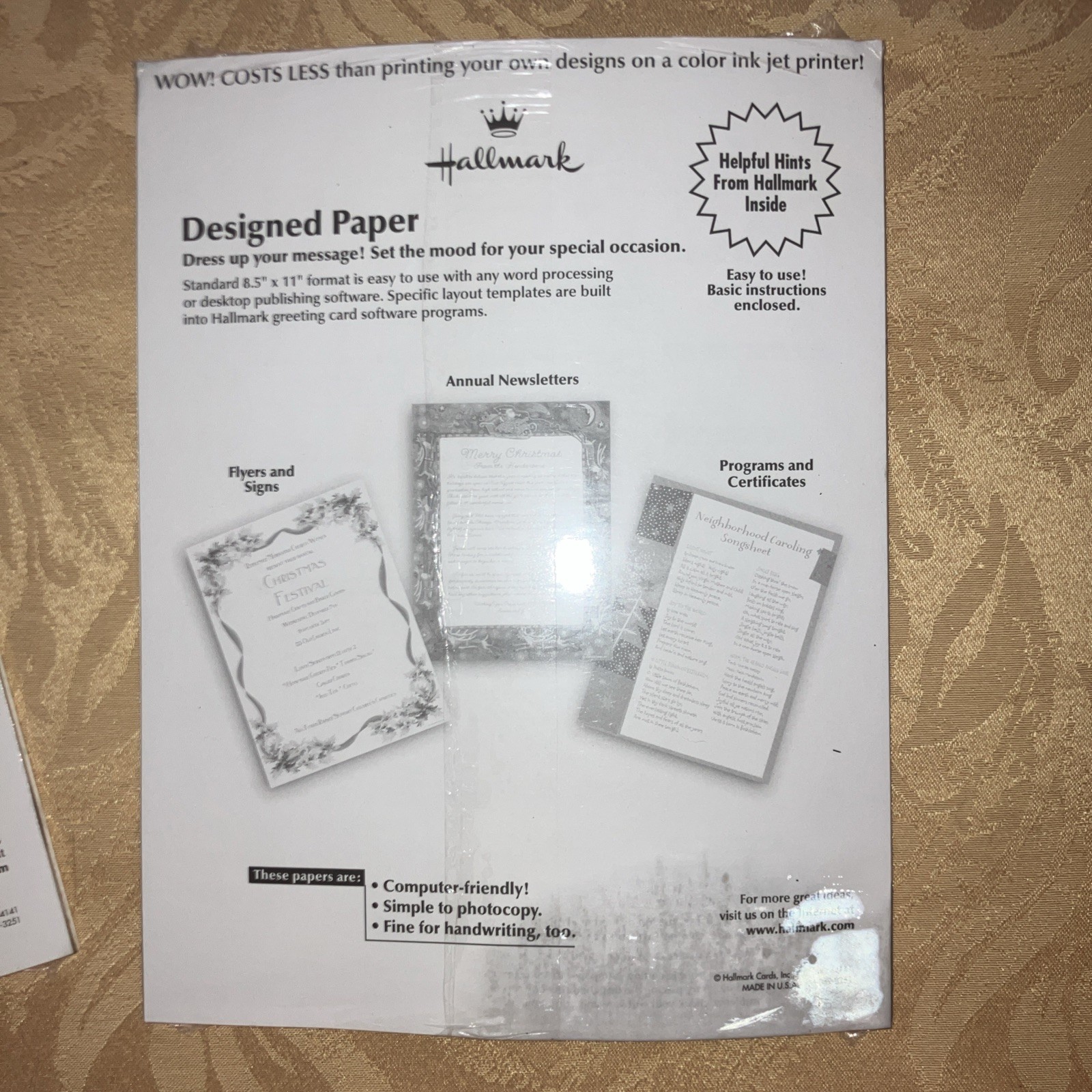 2 Hallmark Christmas Lights Stationary Printer Typing Paper Laser & Ink Jet New
