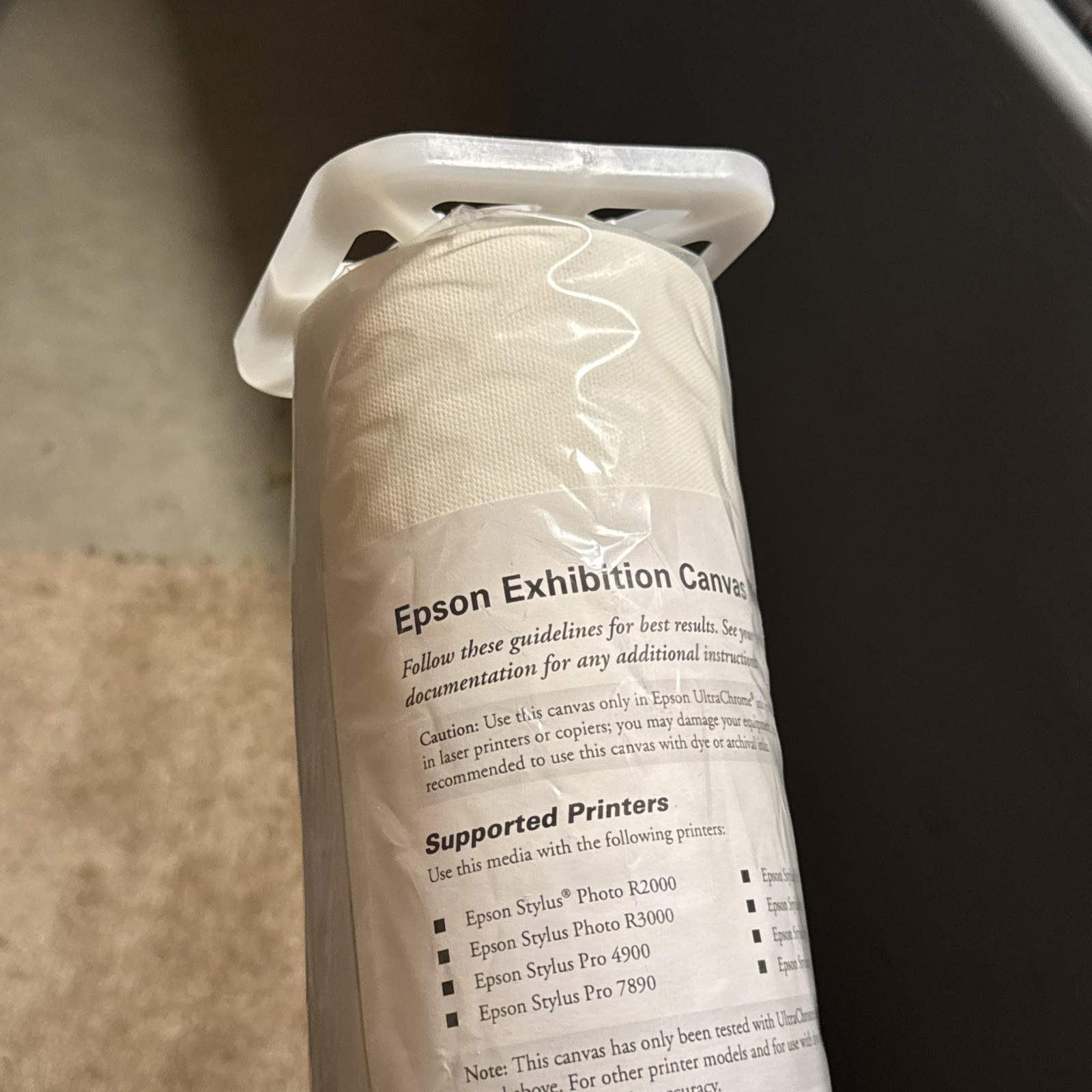 Epson S045255 Exhibition Canvas Matte Archival Inkjet Paper (13″ x 20′ Roll)