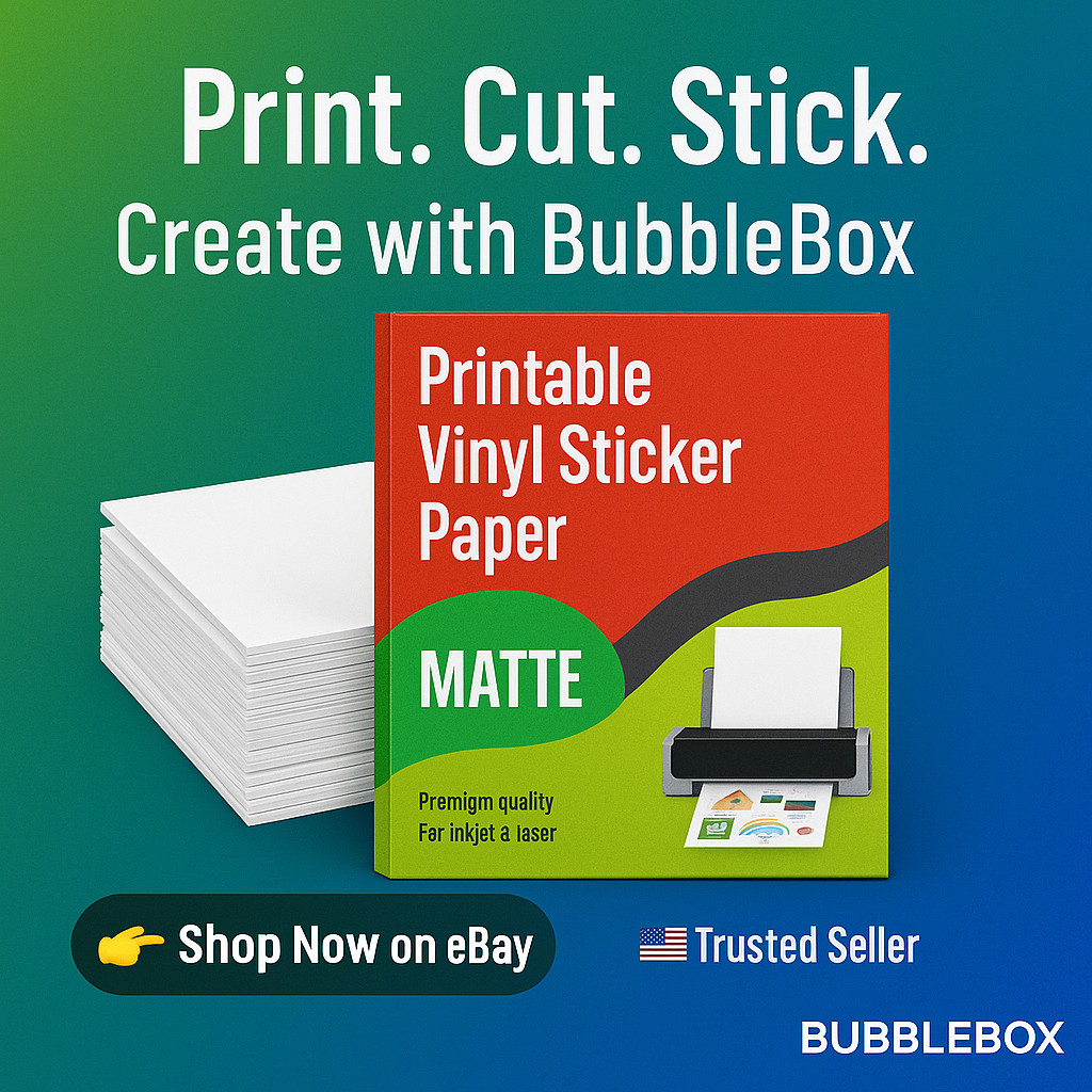 Matte Printable Vinyl Sticker Paper 8.5×11 Waterproof Inkjet Laser Cricut 1000
