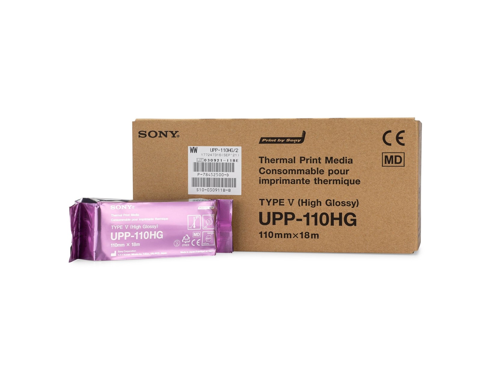 Sony UPP-110HG Thermal Print Media Video Imaging Paper 1box (10 Rolls)