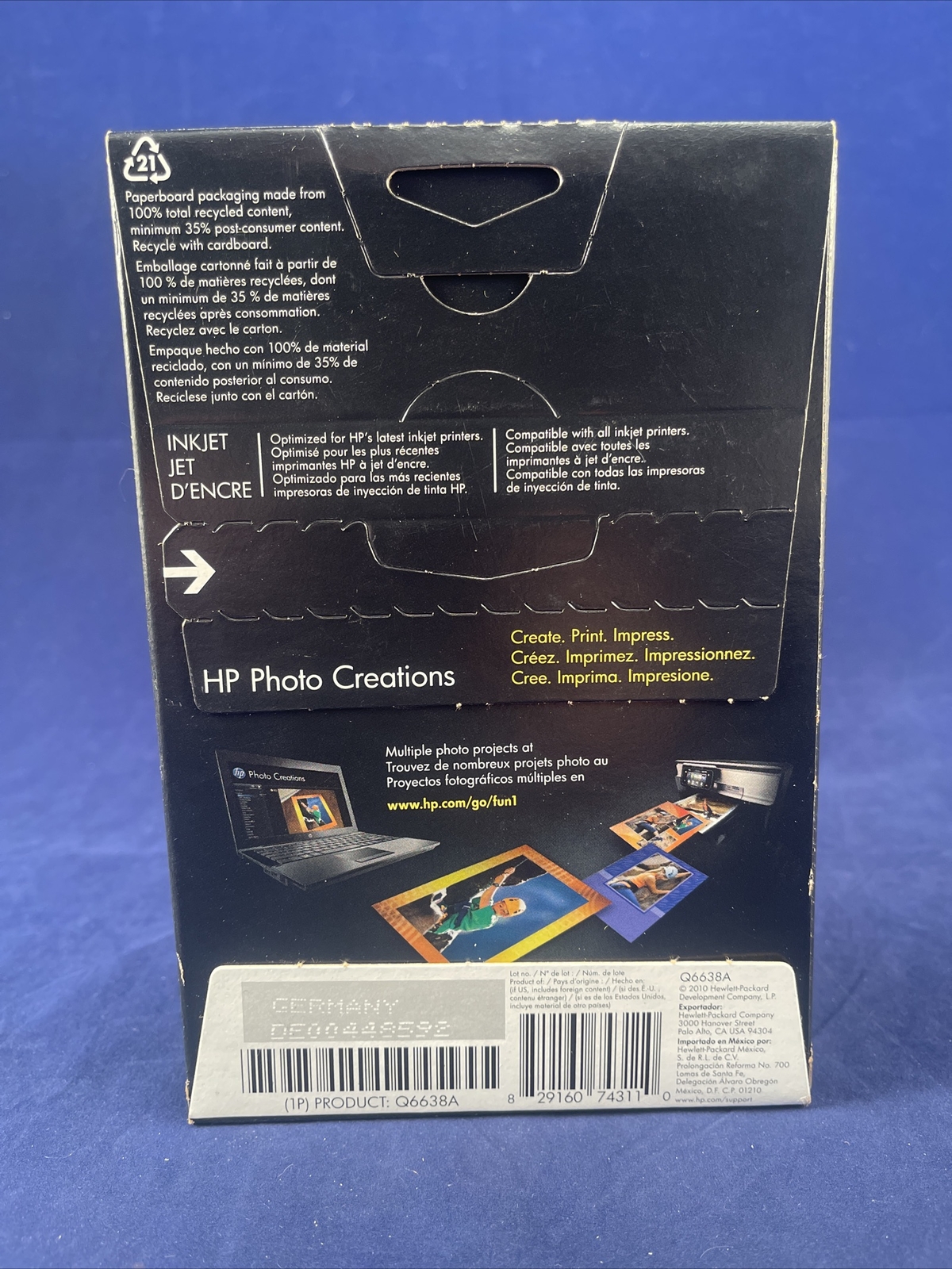 HP Advanced Glossy Inkjet Printer Photo Paper 100 4 x 6 Inch Sheets 66 Lb SEALED