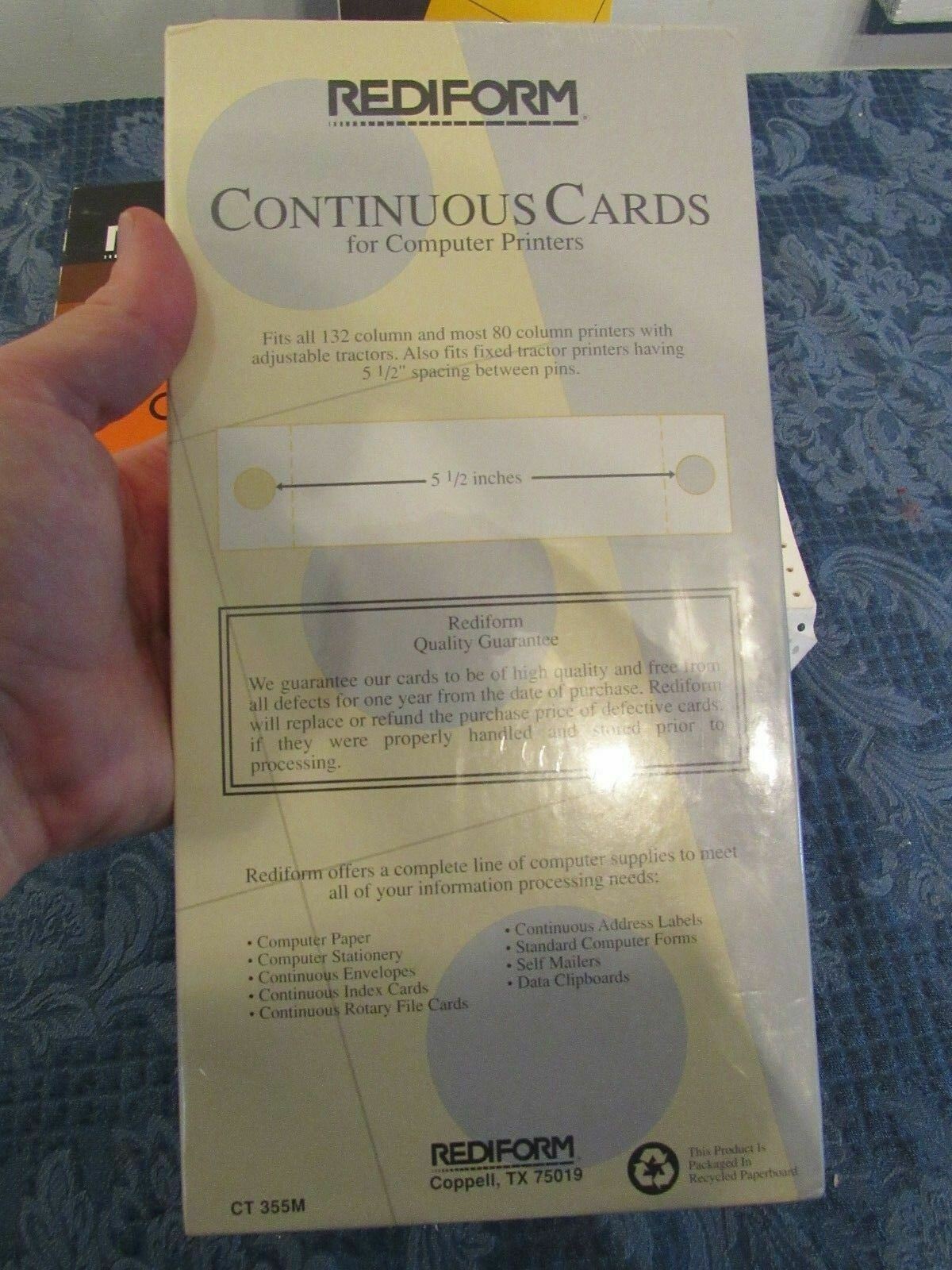 Rediform Continuous Index Cards Dot Matrix 2 Packs 500 New Plus Bonus
