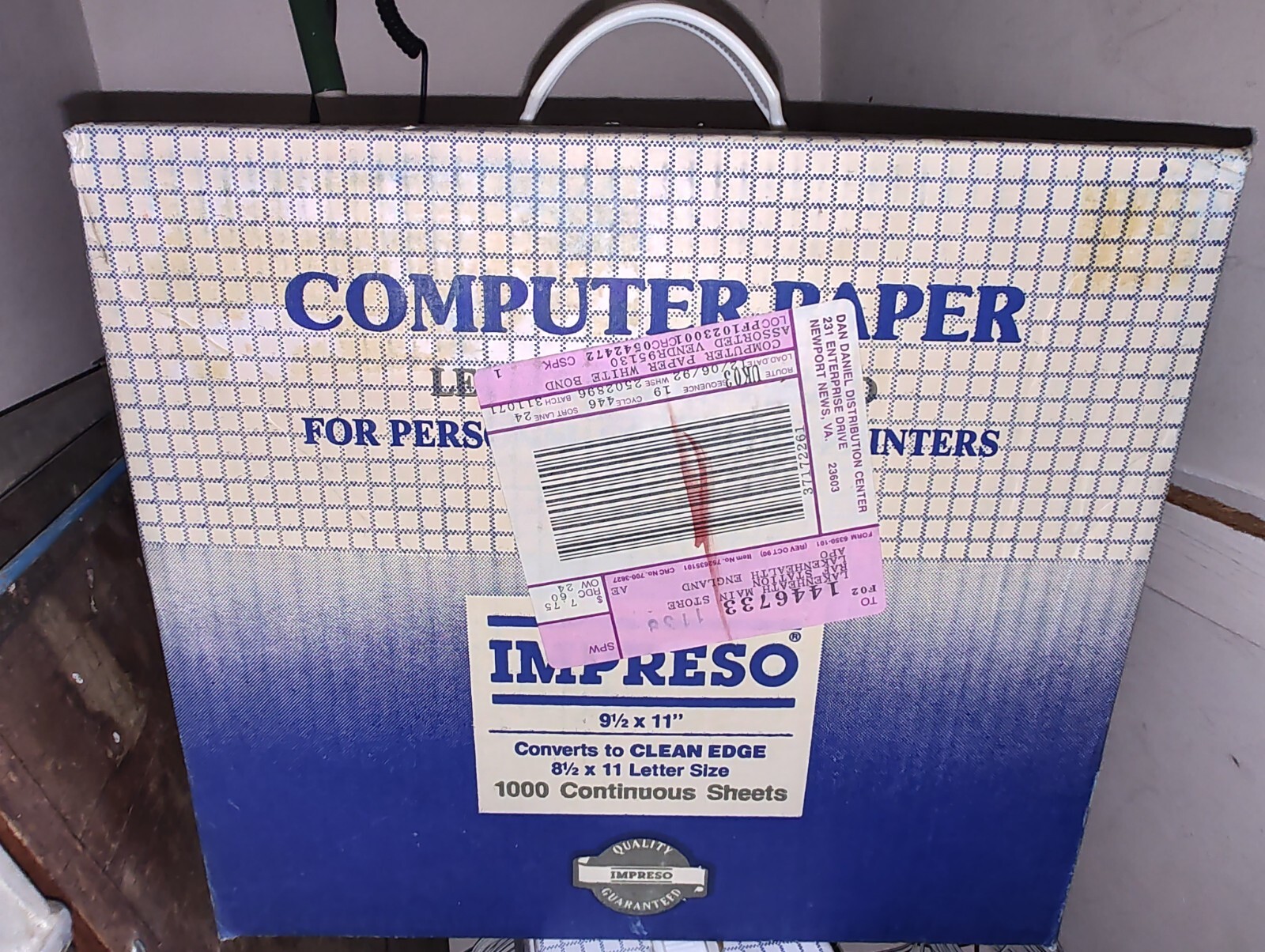 Impresso 1000 Sheet Box Tractor Fed Clean Edge 9.5″ x 11″ Computer Paper