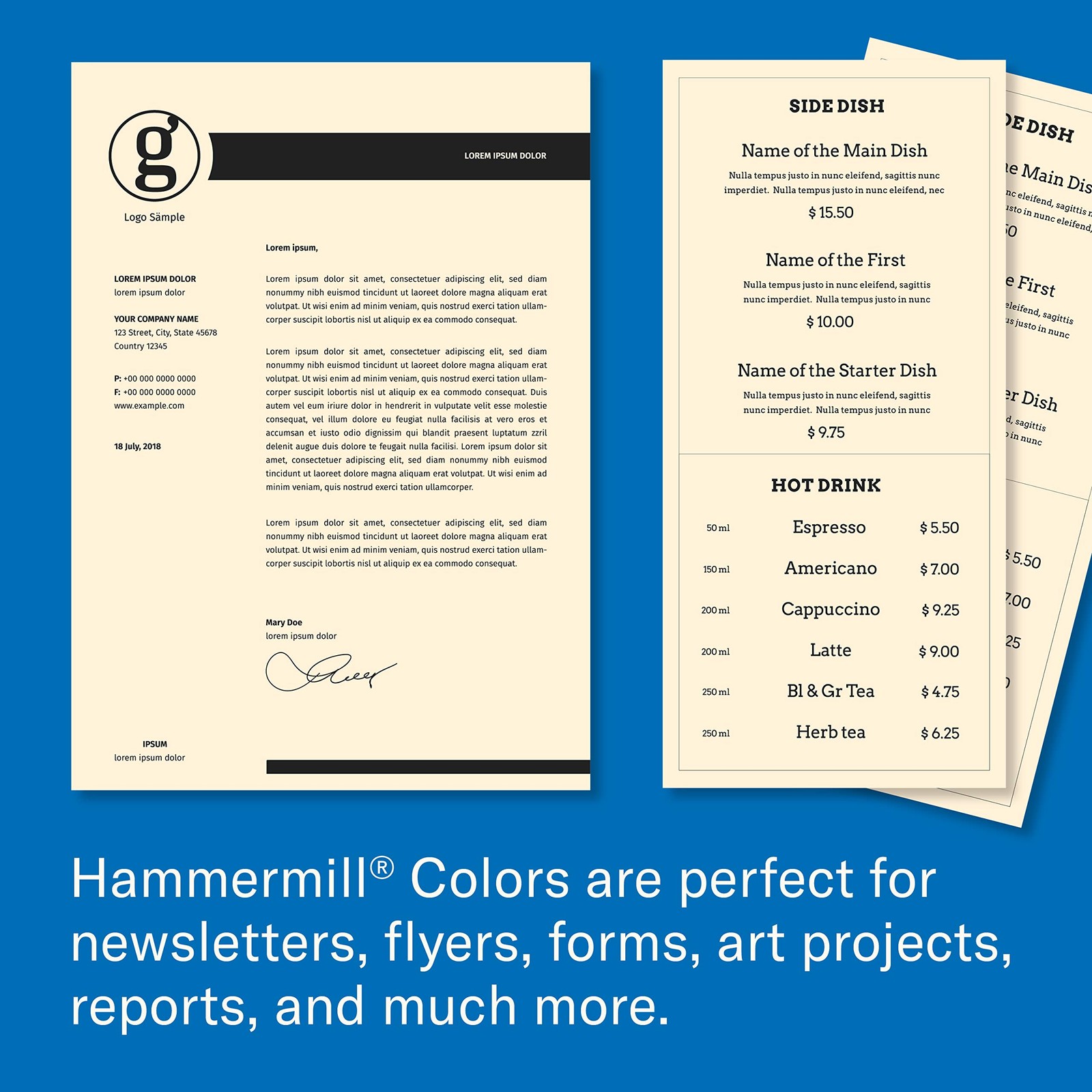 Hammermill Colored Paper, 20 lb Ivory Printer 1 Ream | 500 Sheets,